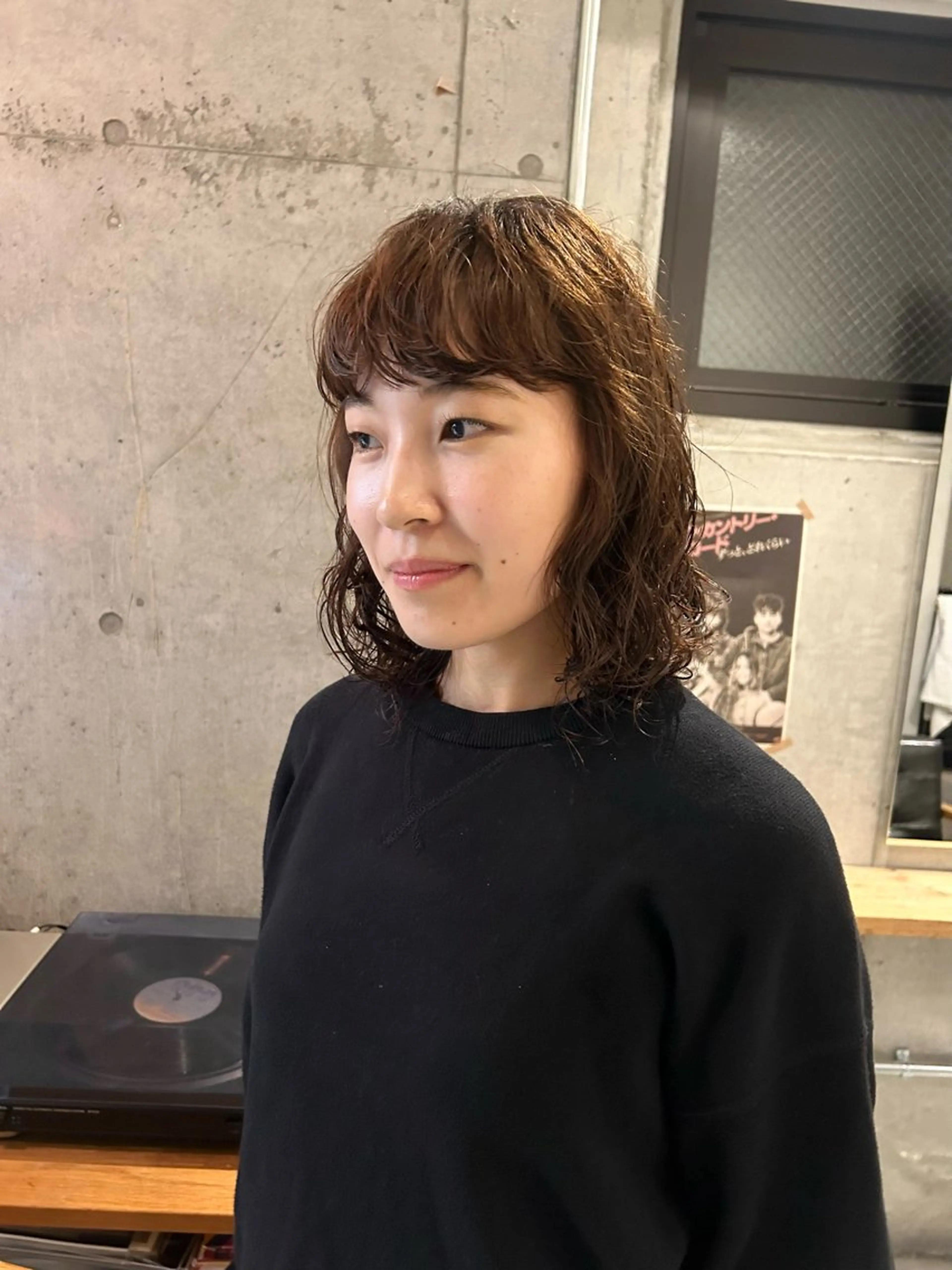 ミディアム カット パーマ トリートメント 石原 実のヘアスタイル
