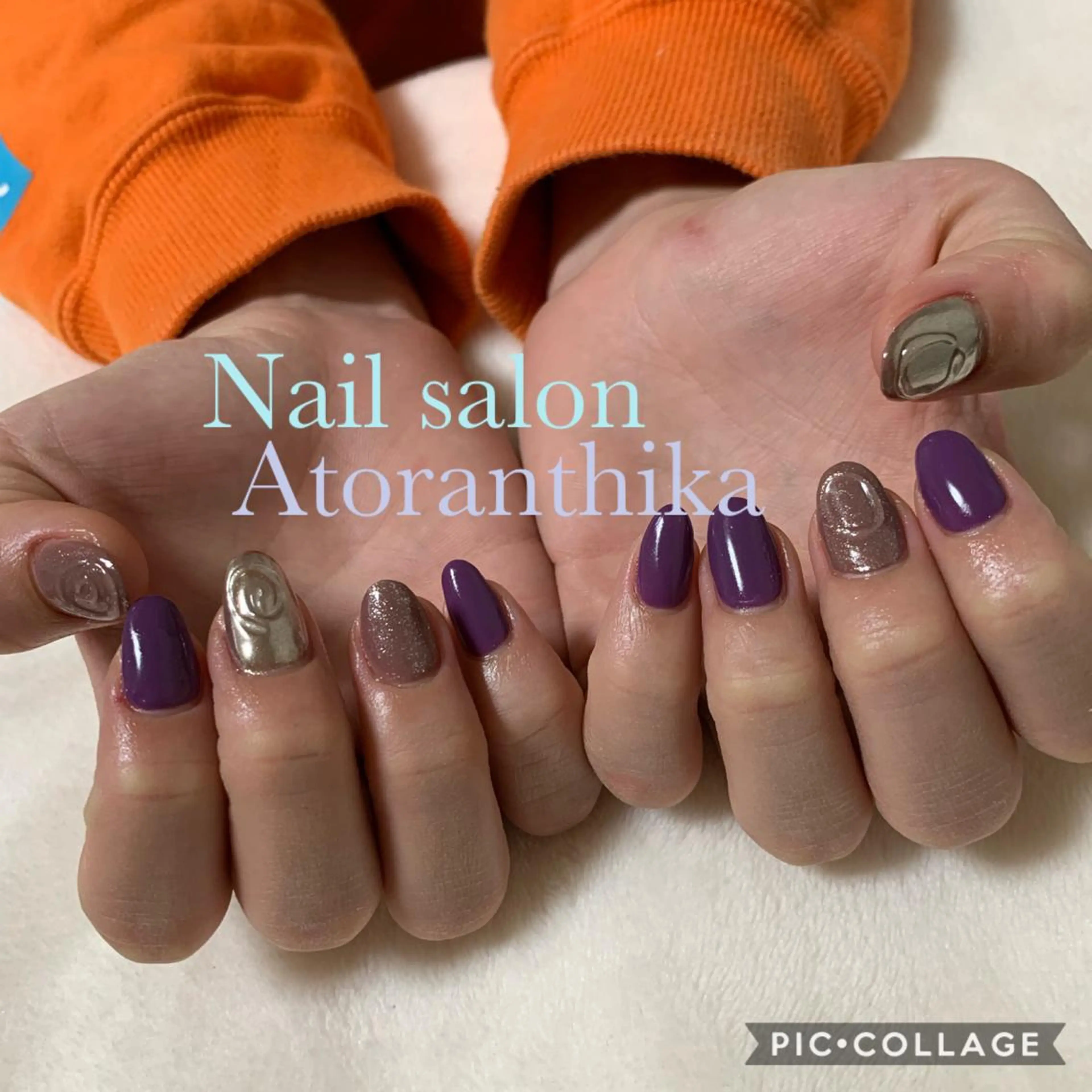 ネイル パープル ハンドネイル Nail salon Atlantica所属・Nail salon ✩ ｱﾄﾗﾝﾃｨｶのネイルデザイン