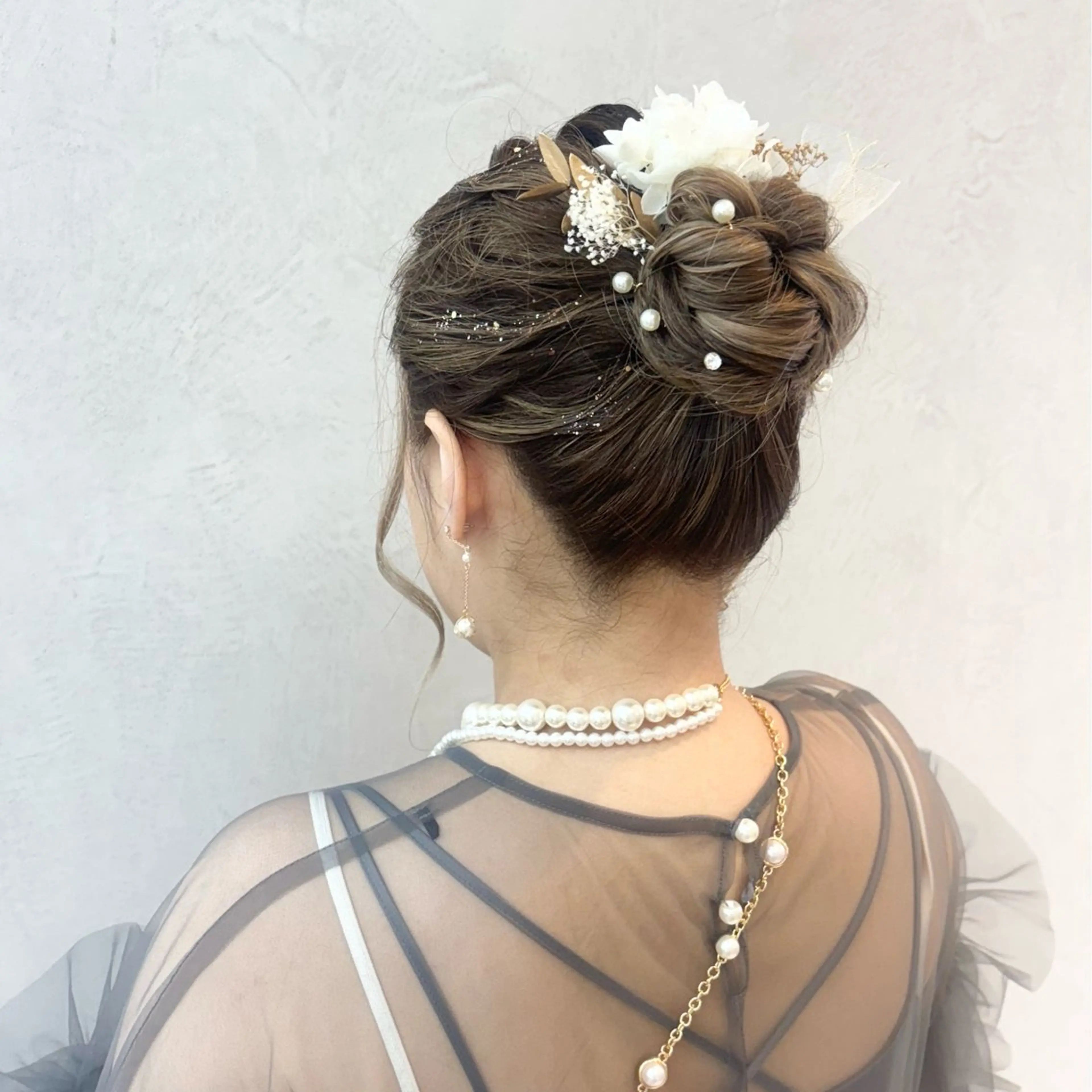 セミロング ヘアアレンジ ヘアセット 土田 唯のヘアスタイル