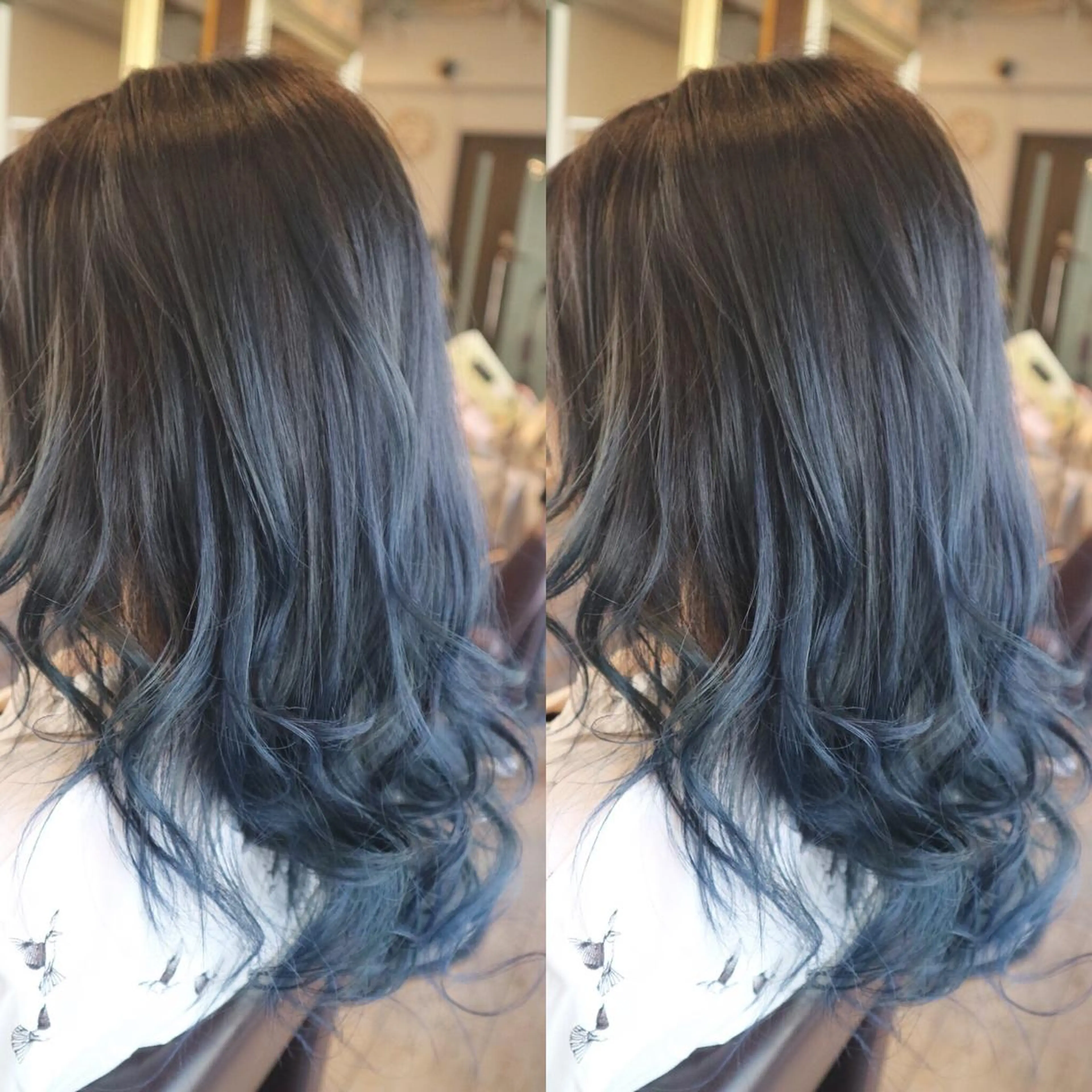 ミディアム カラー ブルーカラー ブルージュ カット ヘアカラー トリートメント JIL BLAN 京都のヘアスタイル