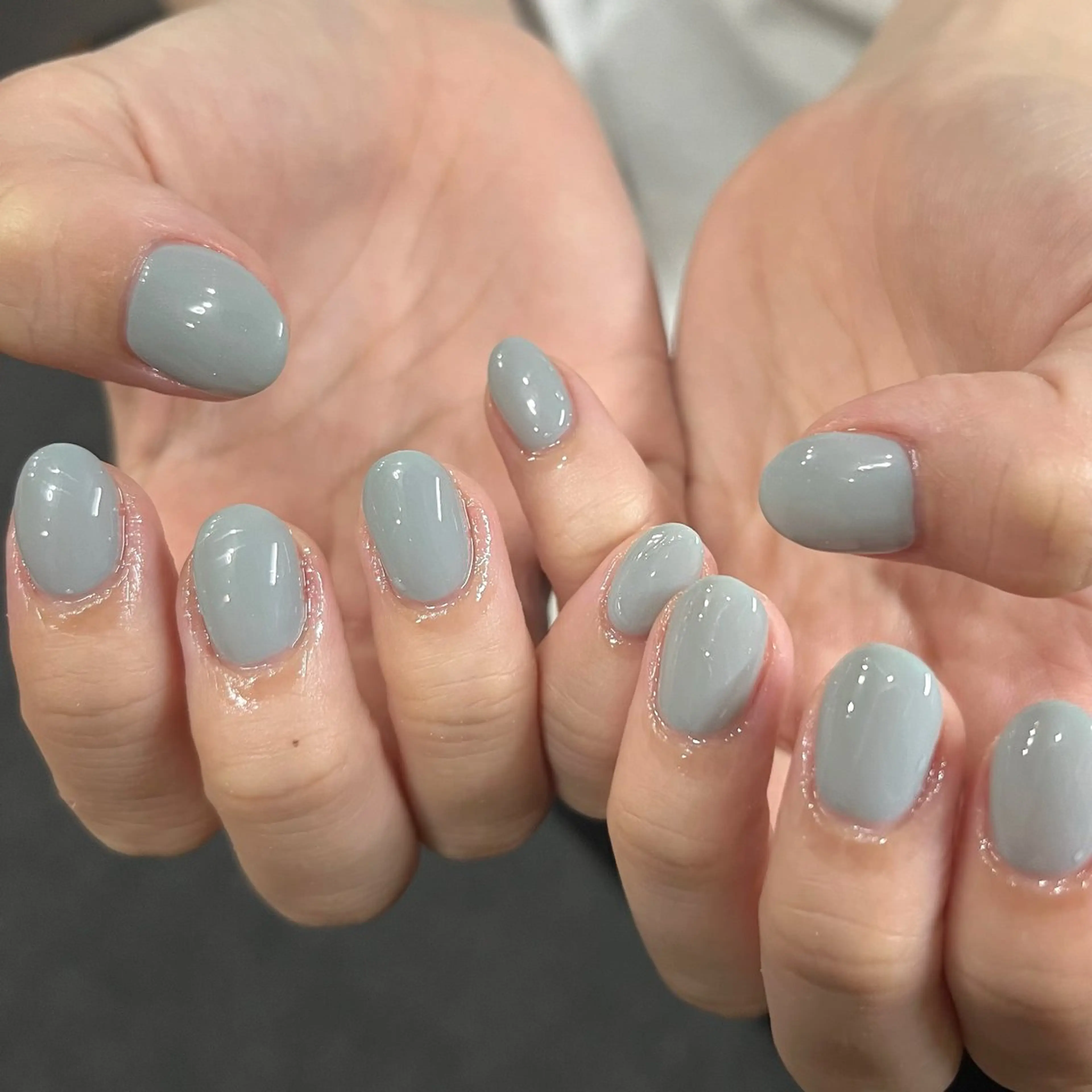 ネイル グリーン 水色 オフィスネイル ワンカラーネイル ショートネイル ハンドネイル ハンドケア 🎀NAIL🎀 AI🪄︎︎◝✩のネイルデザイン