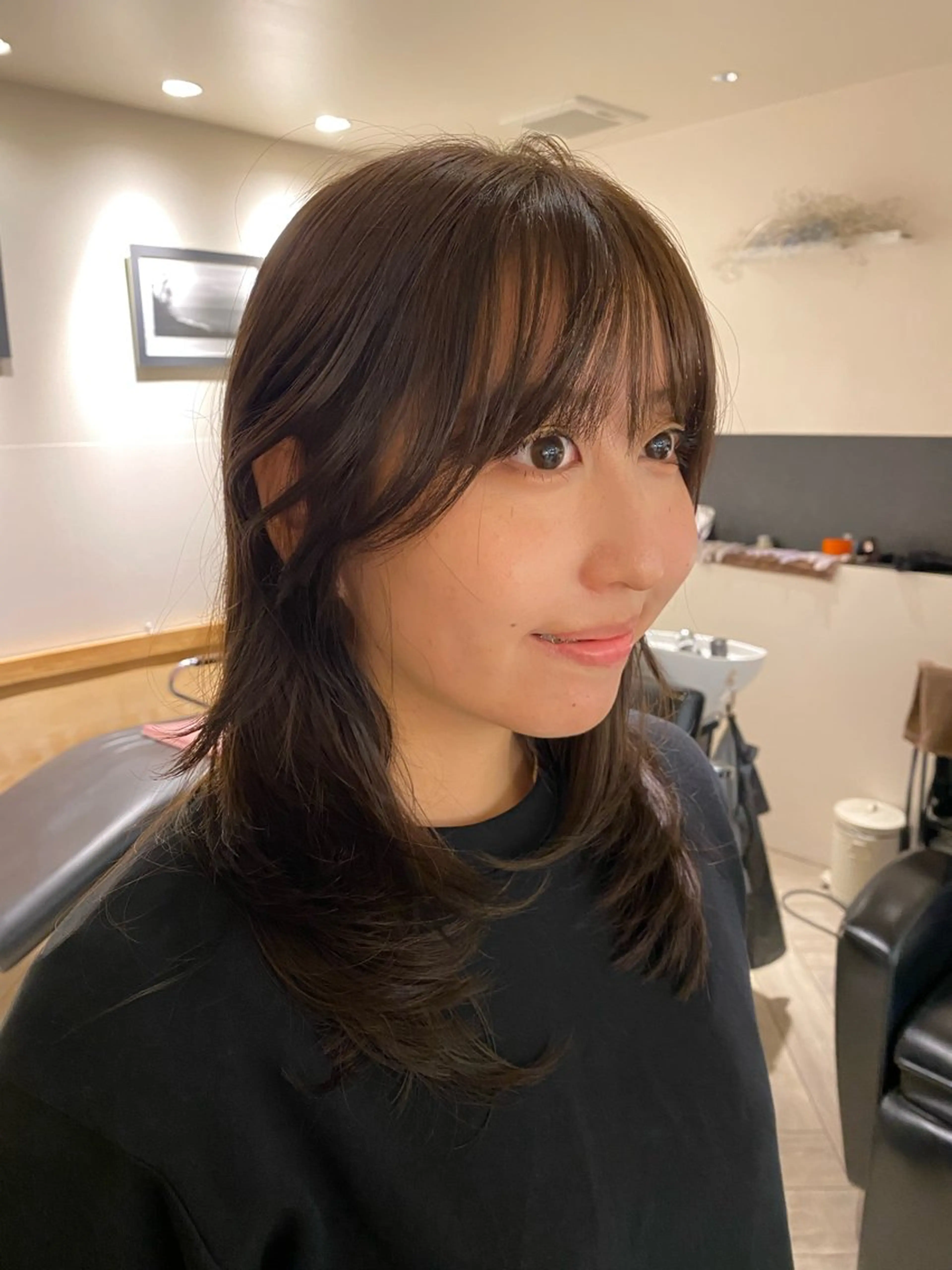 ミディアム カラー カット ヘアカラー ナチュラルヘア🫧 ナナミのヘアスタイル