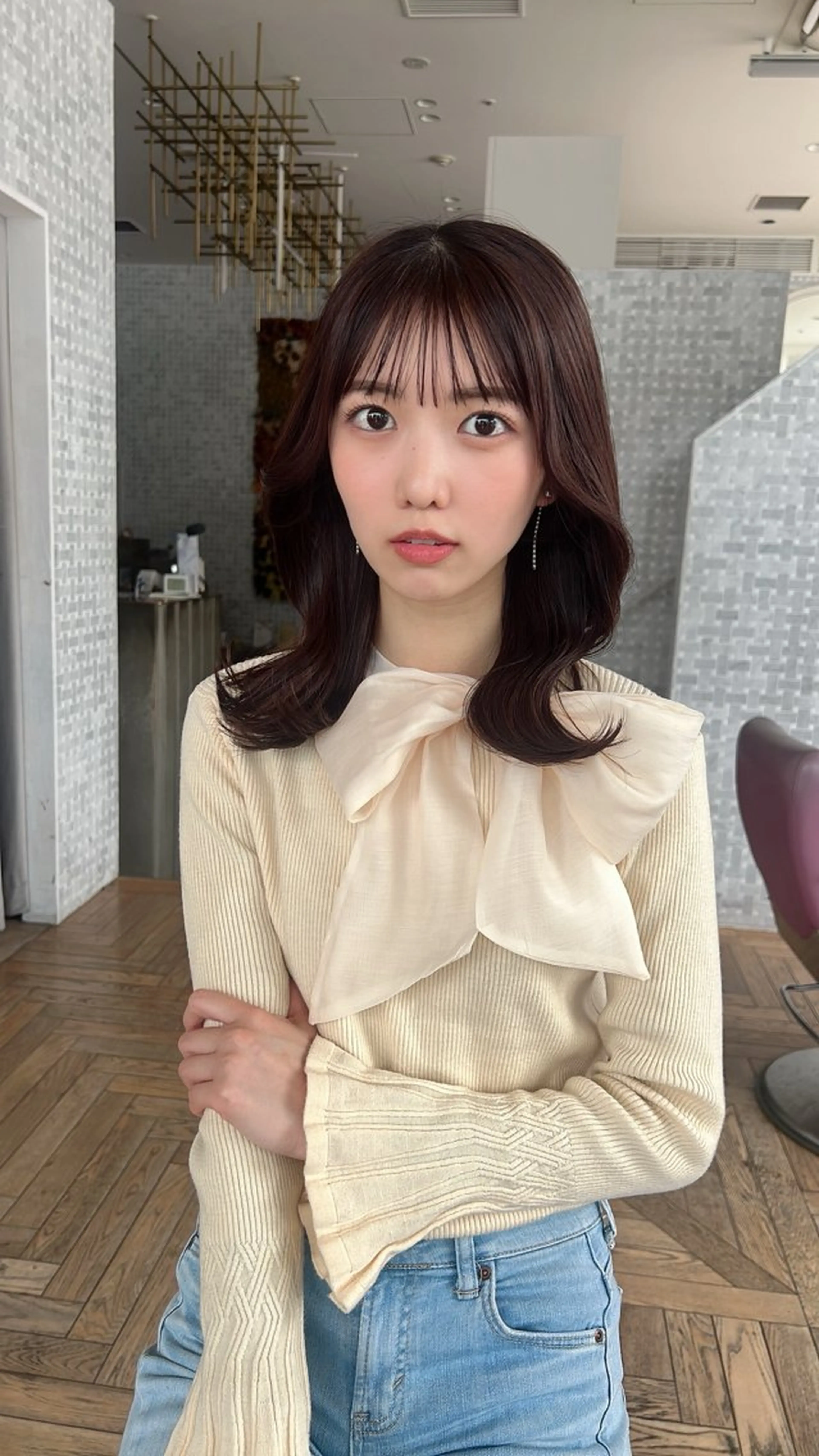 ミディアム 撮影カットモデル募集 前髪、顔周り/徳永のヘアスタイル