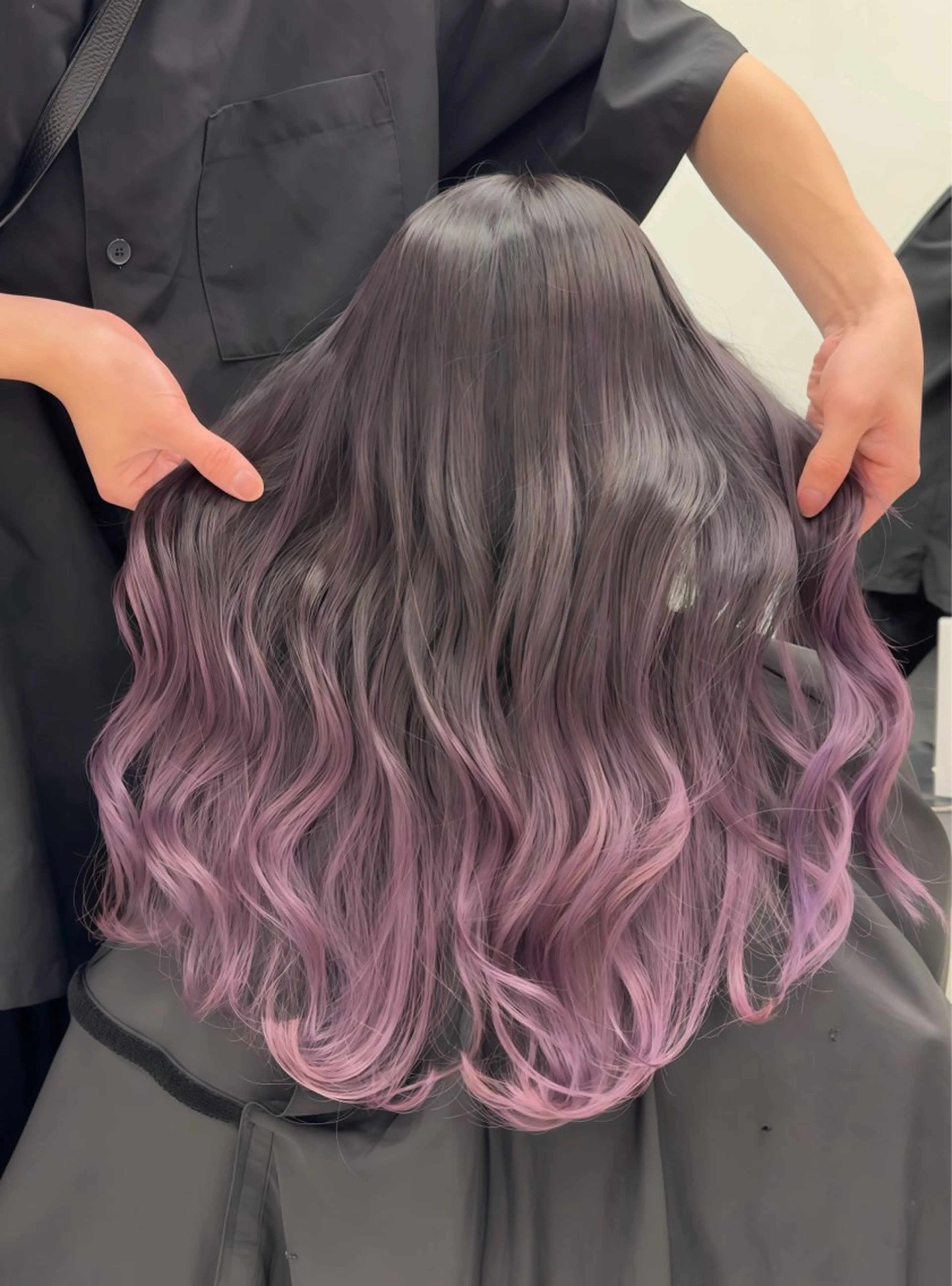 ロング カラー バレイヤージュ レイヤーカット カット ヘアカラー トリートメント ヘアセット Rikuto/原宿 /バレイヤージュのヘアスタイル