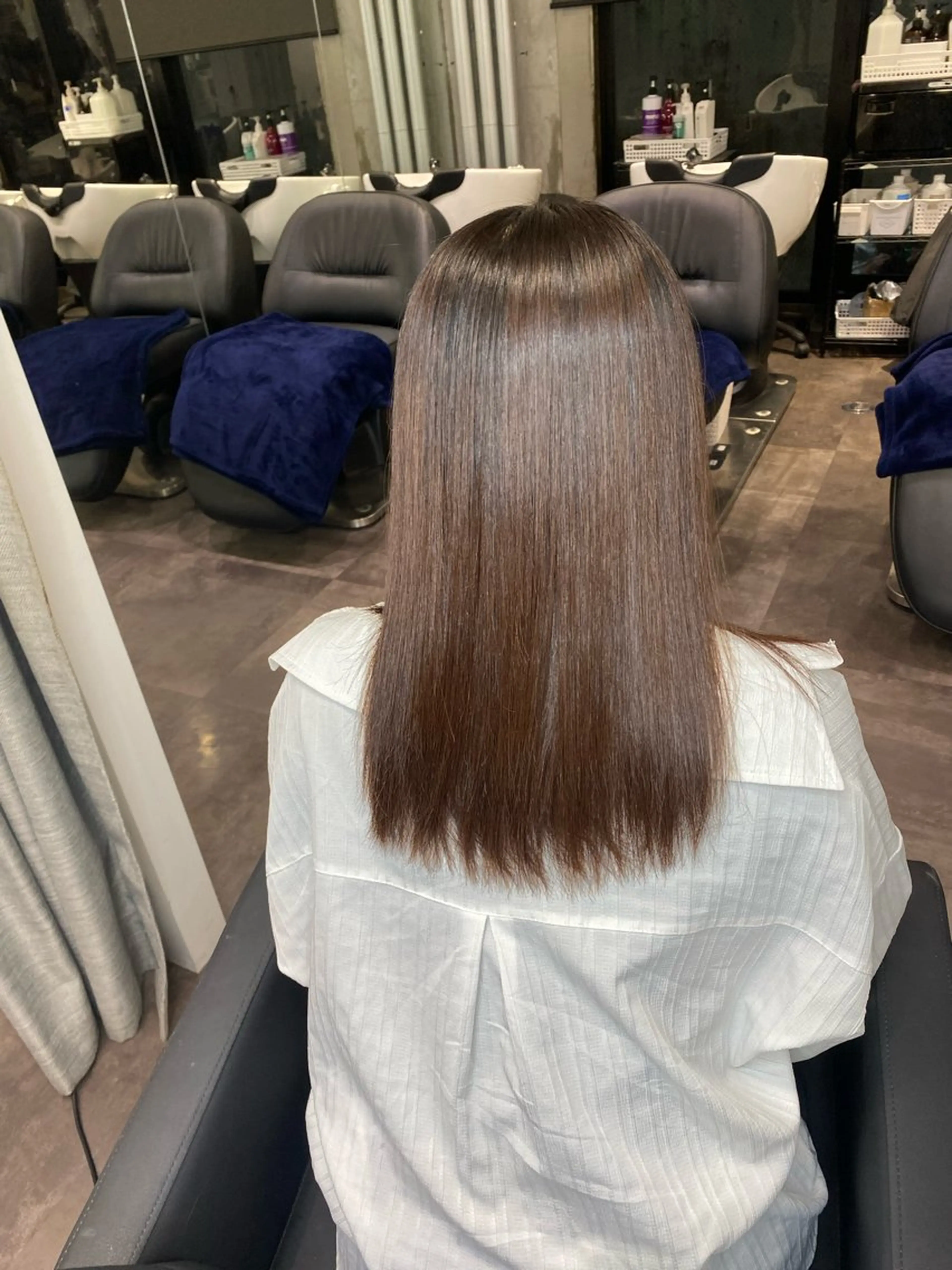 ロング カラー ヘアアレンジ ブラウンカラー 透明感カラー ダークブラウン 韓国風レイヤーカット 艶カラー🫧菊池のヘアスタイル