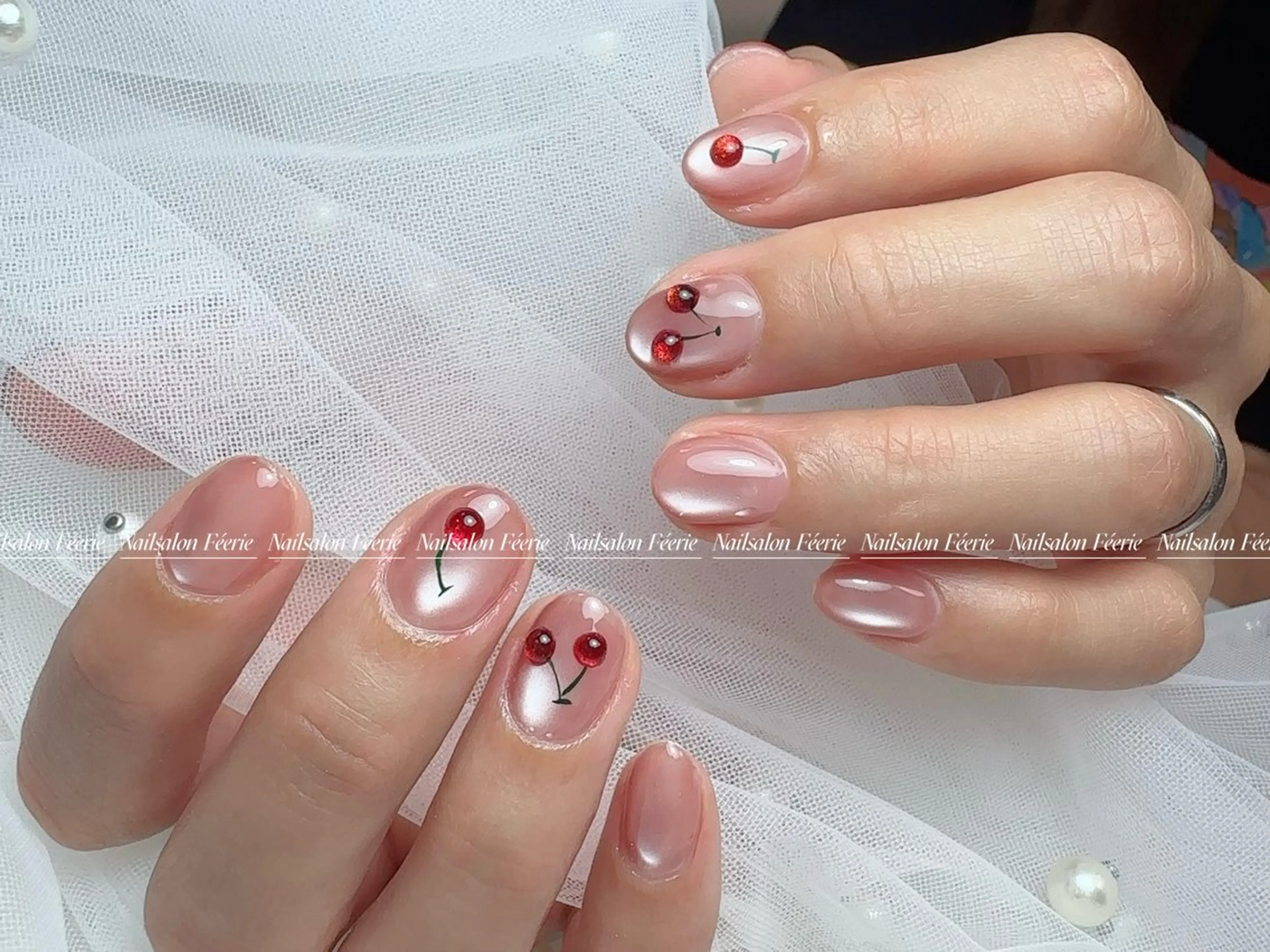 ネイル 成人式 長さ出し フットネイル フレンチネイル ジェルネイル ハンドネイル ハンドケア nail salon Feerieのネイルデザイン