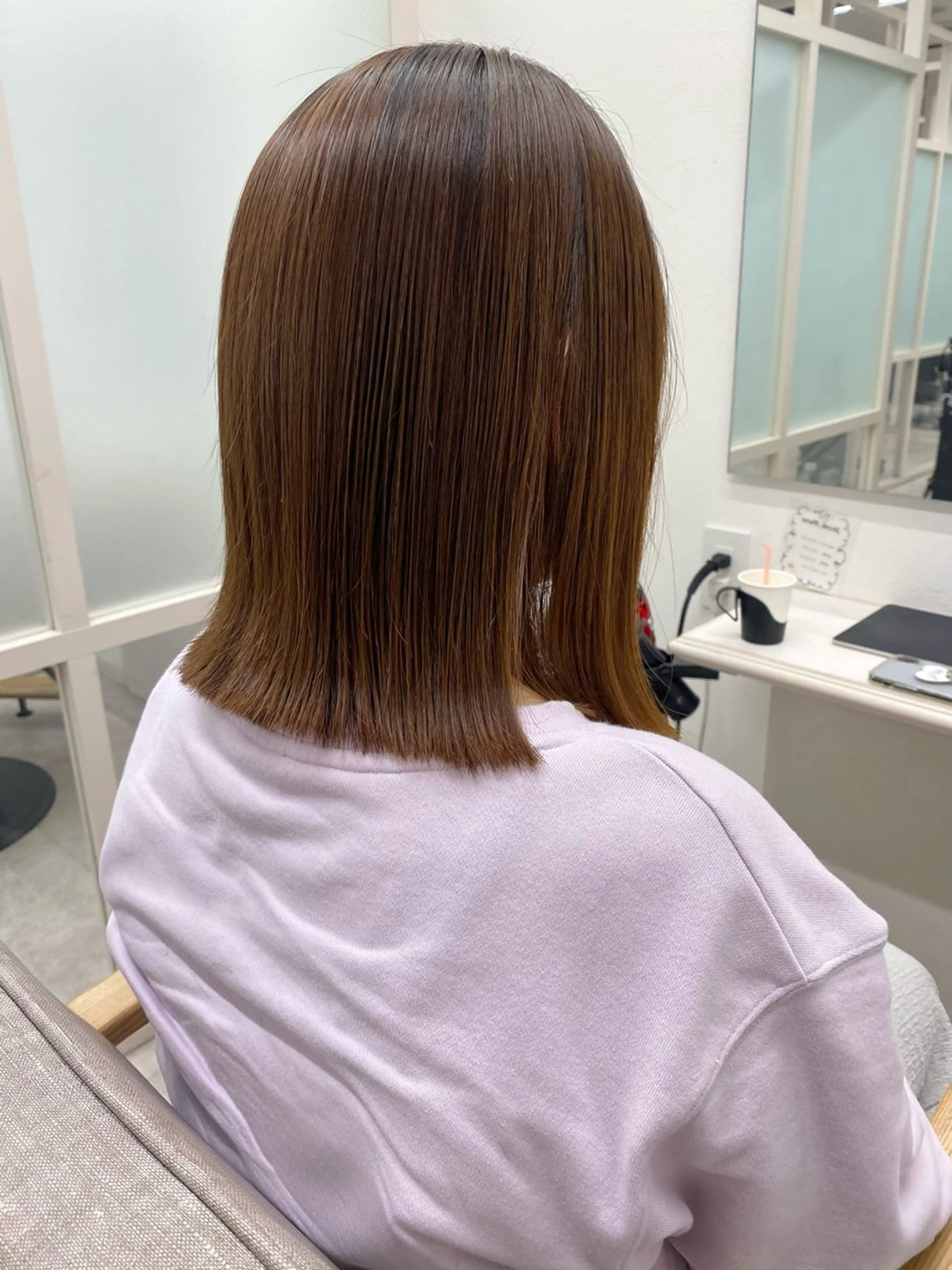 ミディアム カット ヘアカラー トリートメント 透明感カラー/ FRAME天王寺✨のヘアスタイル