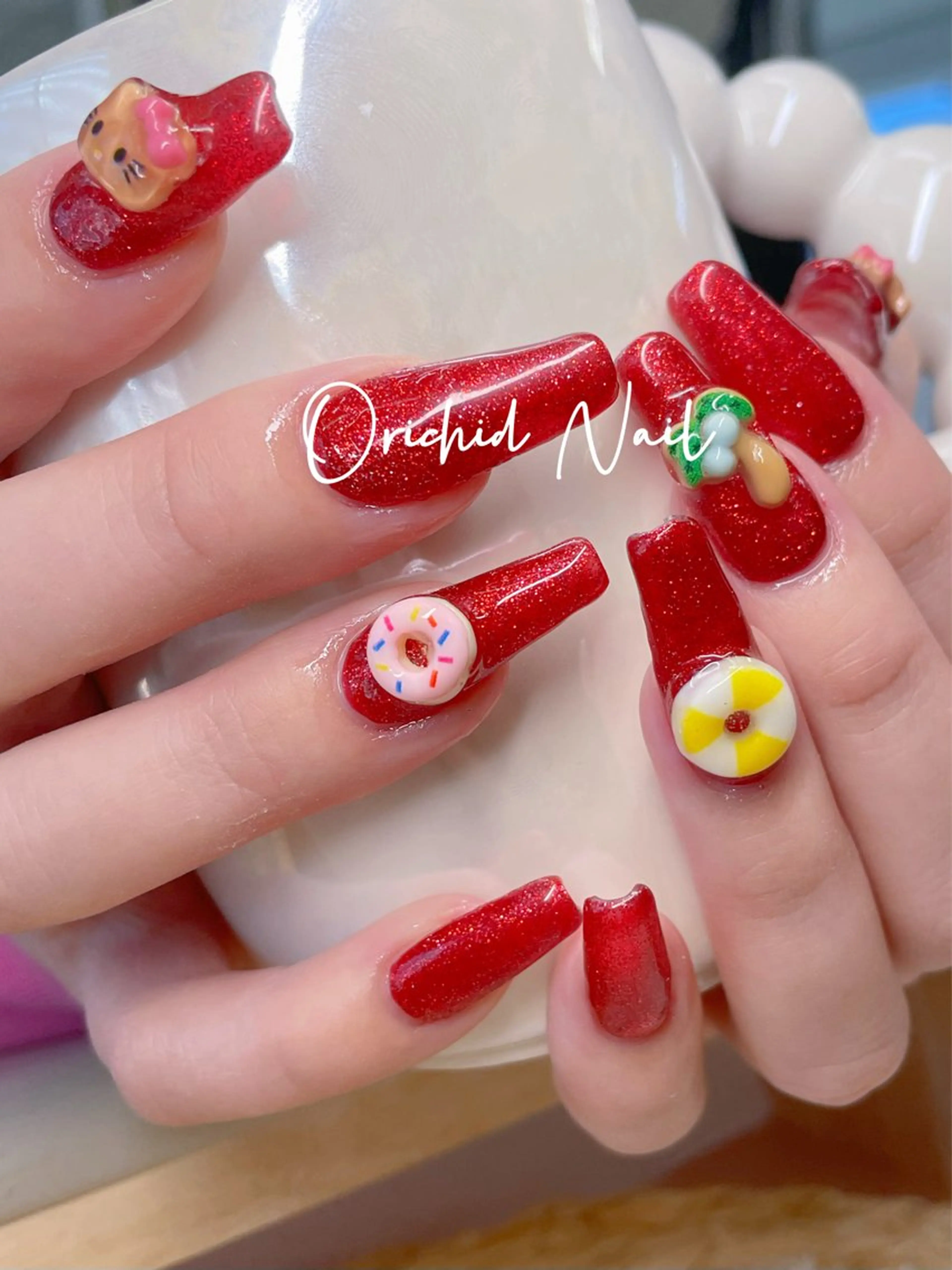 ネイル ロングネイル ハンドネイル Orchid Nailのネイルデザイン