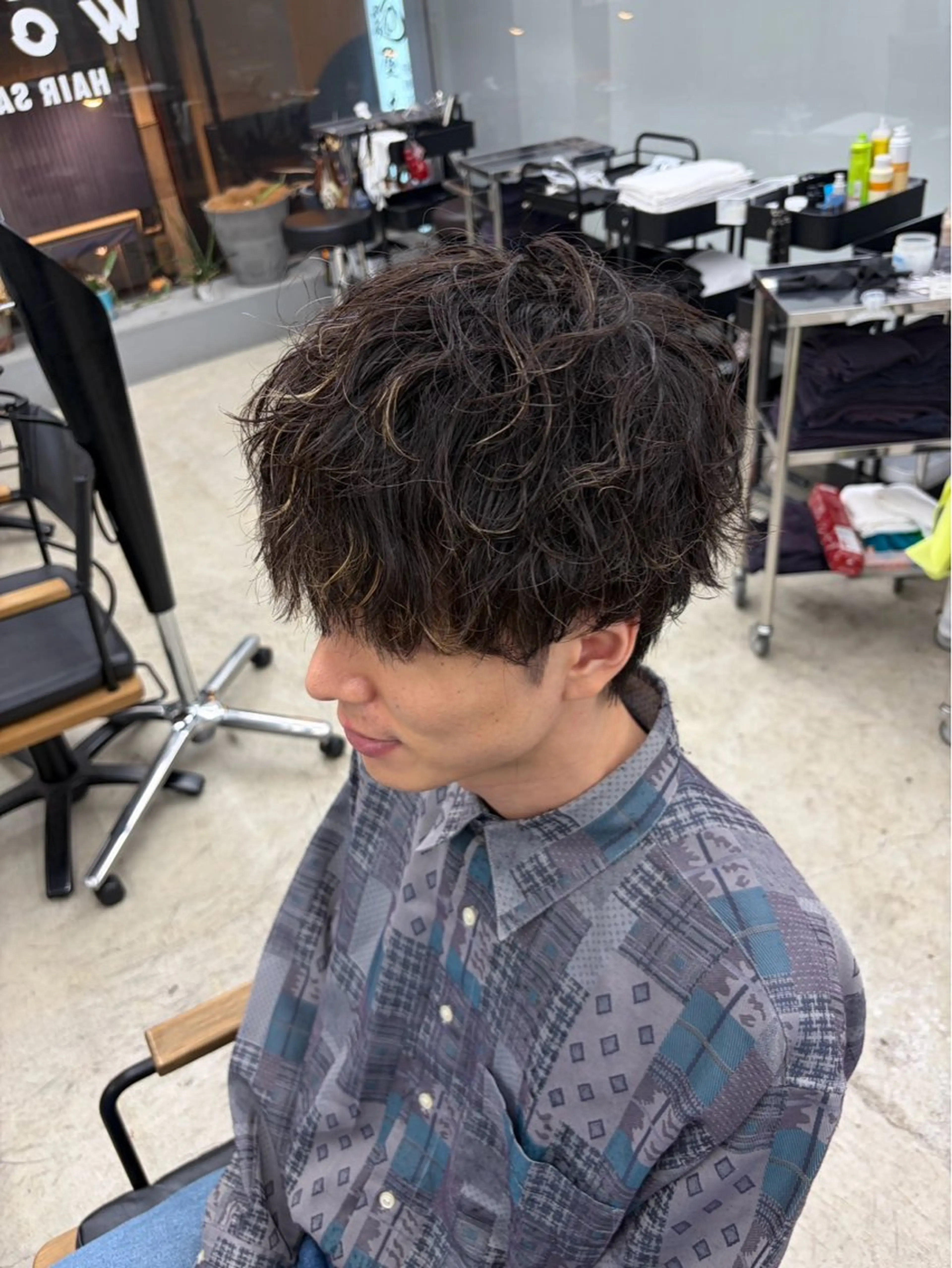 ショート パーマ メンズ カット パーマ メンズ専門サロン wokeのヘアスタイル