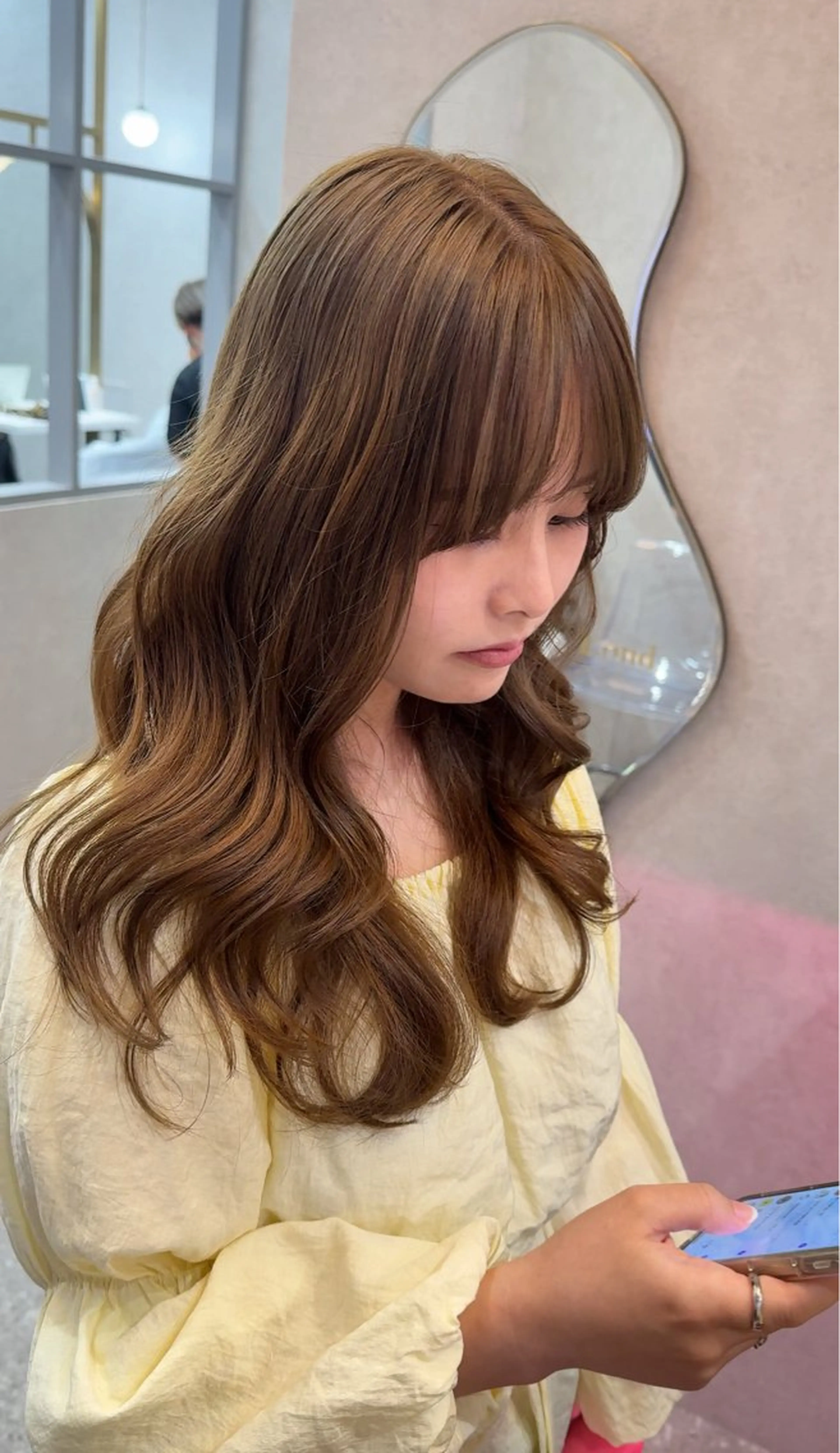 ロング カラー ヘアカラー トリートメント ケアブリーチ 韓国レイヤーKYONのヘアスタイル