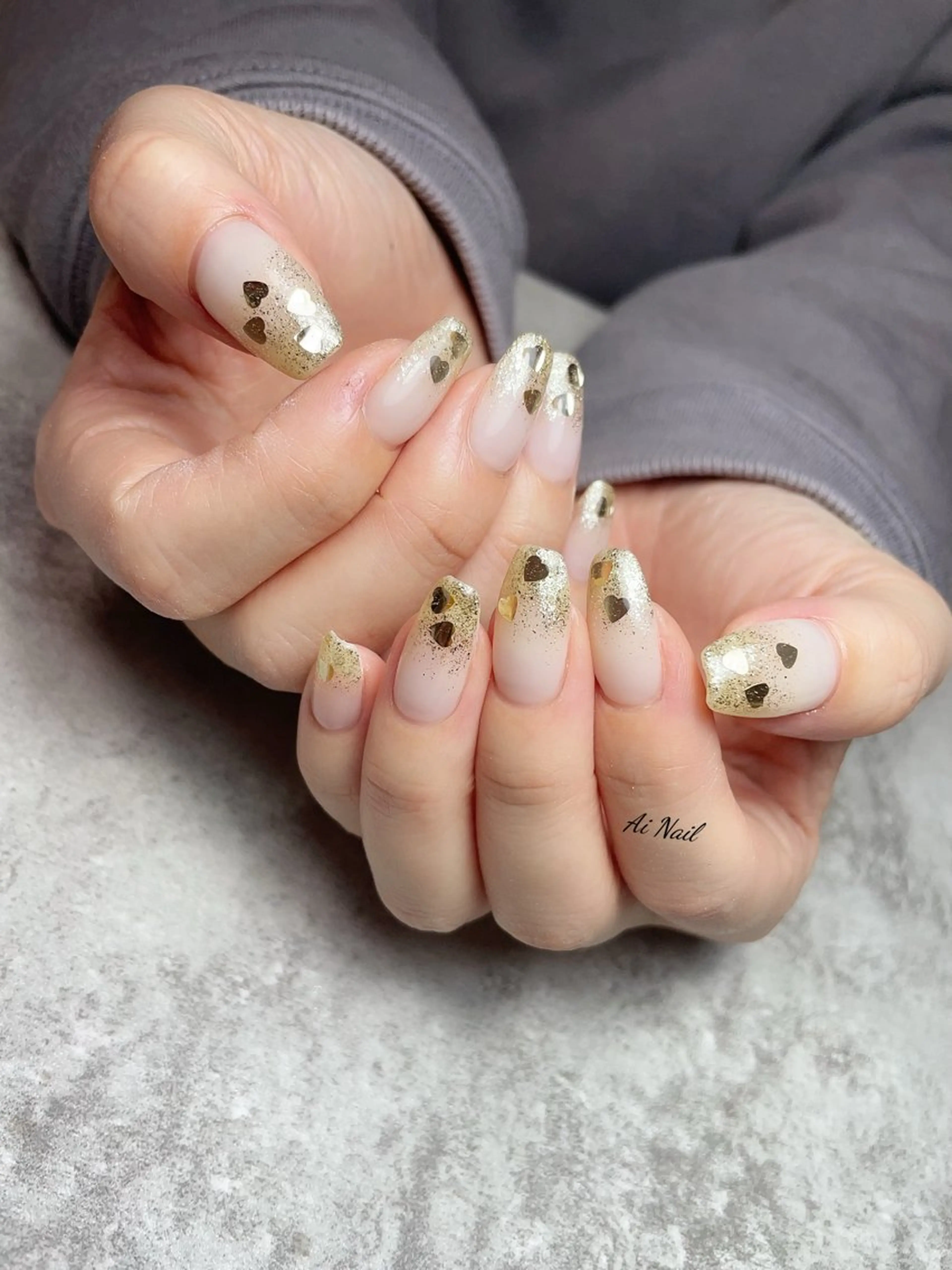 ネイル ハート キラキラネイル Ai Nail所属・Ai Nailのネイルデザイン