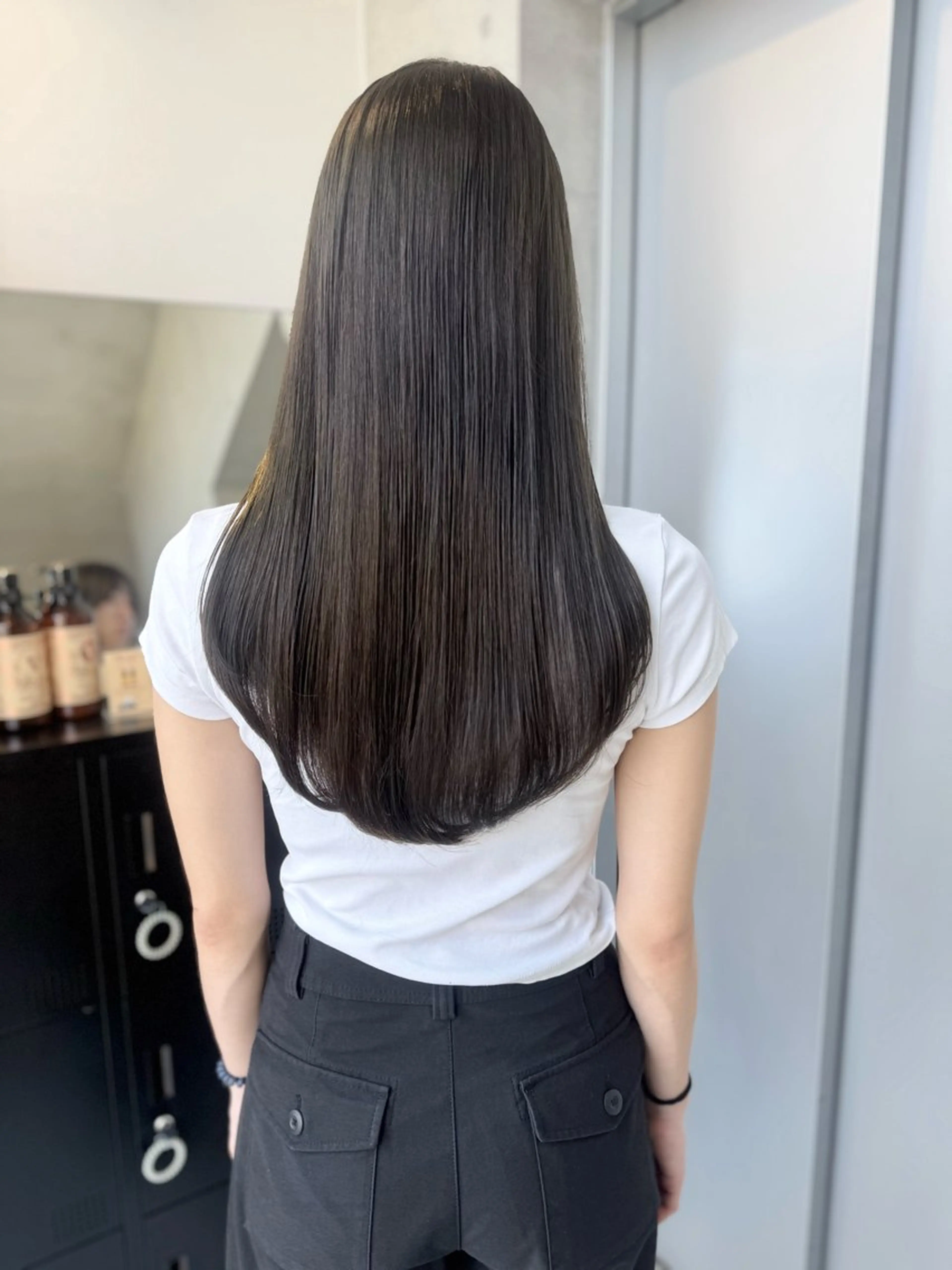 セミロング カラー パーマ ヘアアレンジ カット ヘアカラー トリートメント ヘアセット 透明感/オリーブ/ グレージュ/YUKAのヘアスタイル