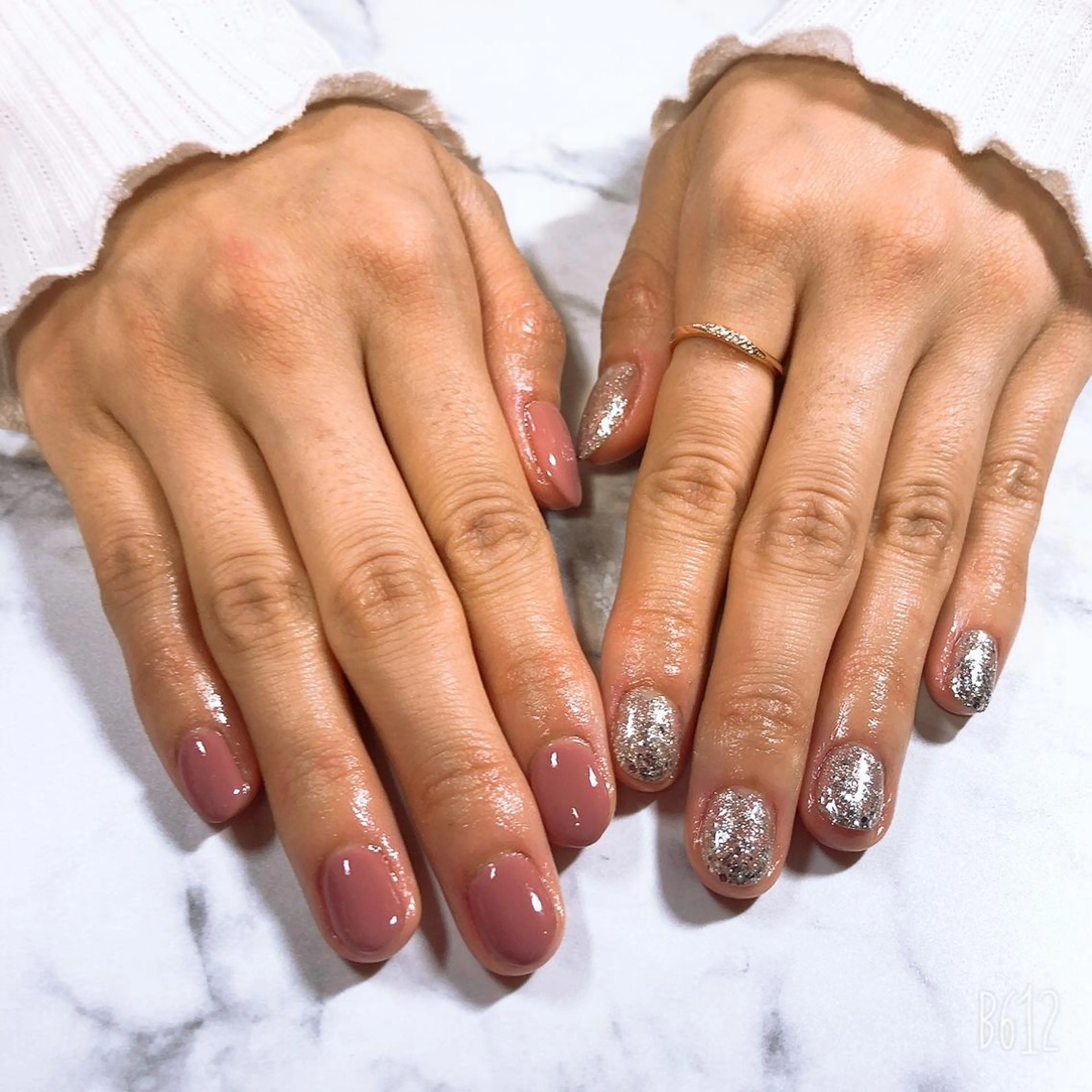 ネイル ジェルネイル ラメ(グリッター) シンプルネイル 春ネイル A"nail ネイリストayanaのネイルデザイン