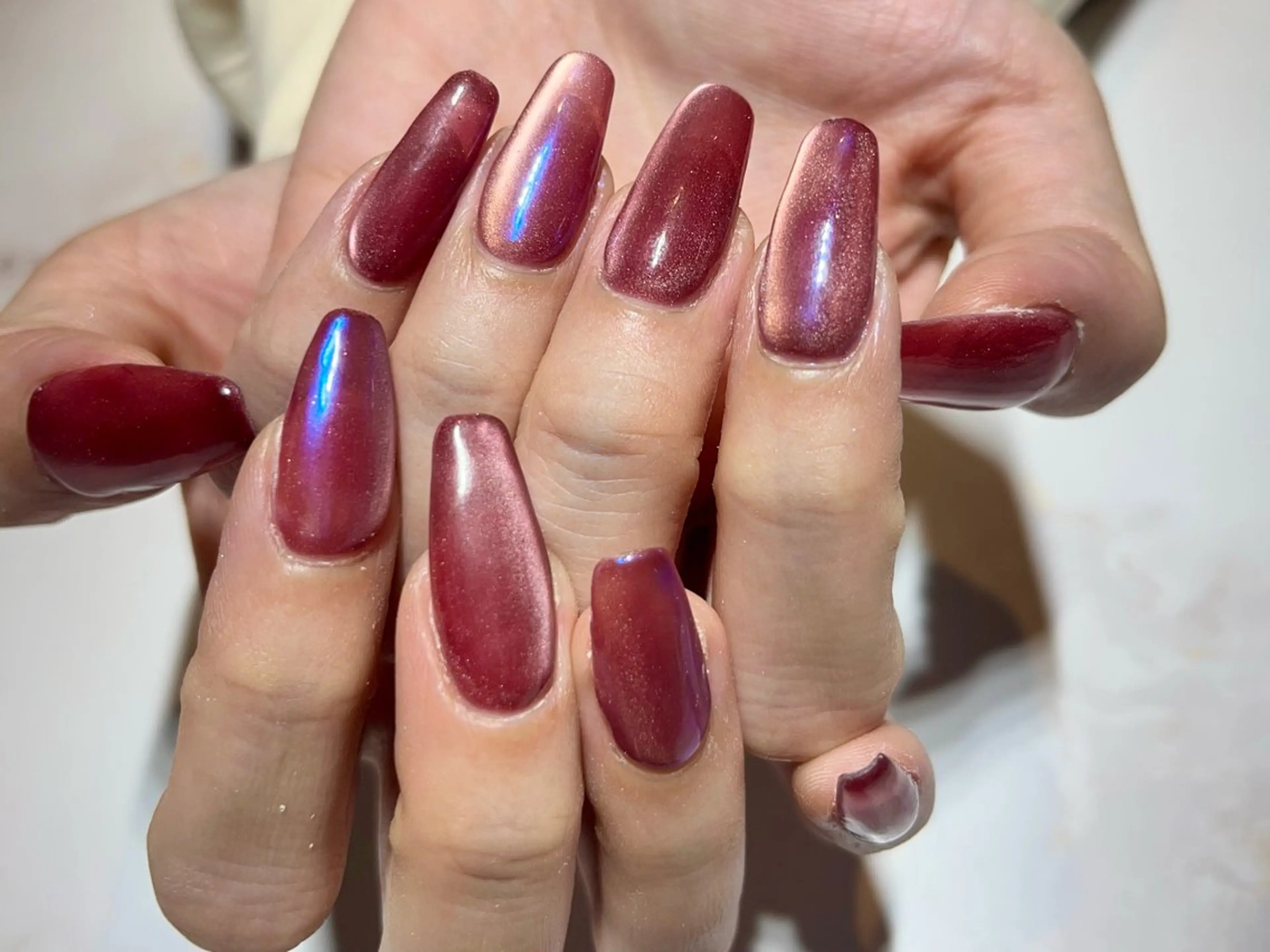 ネイル オーロラネイル マグネットネイル ハンドネイル RIKA@salon newsproutのネイルデザイン
