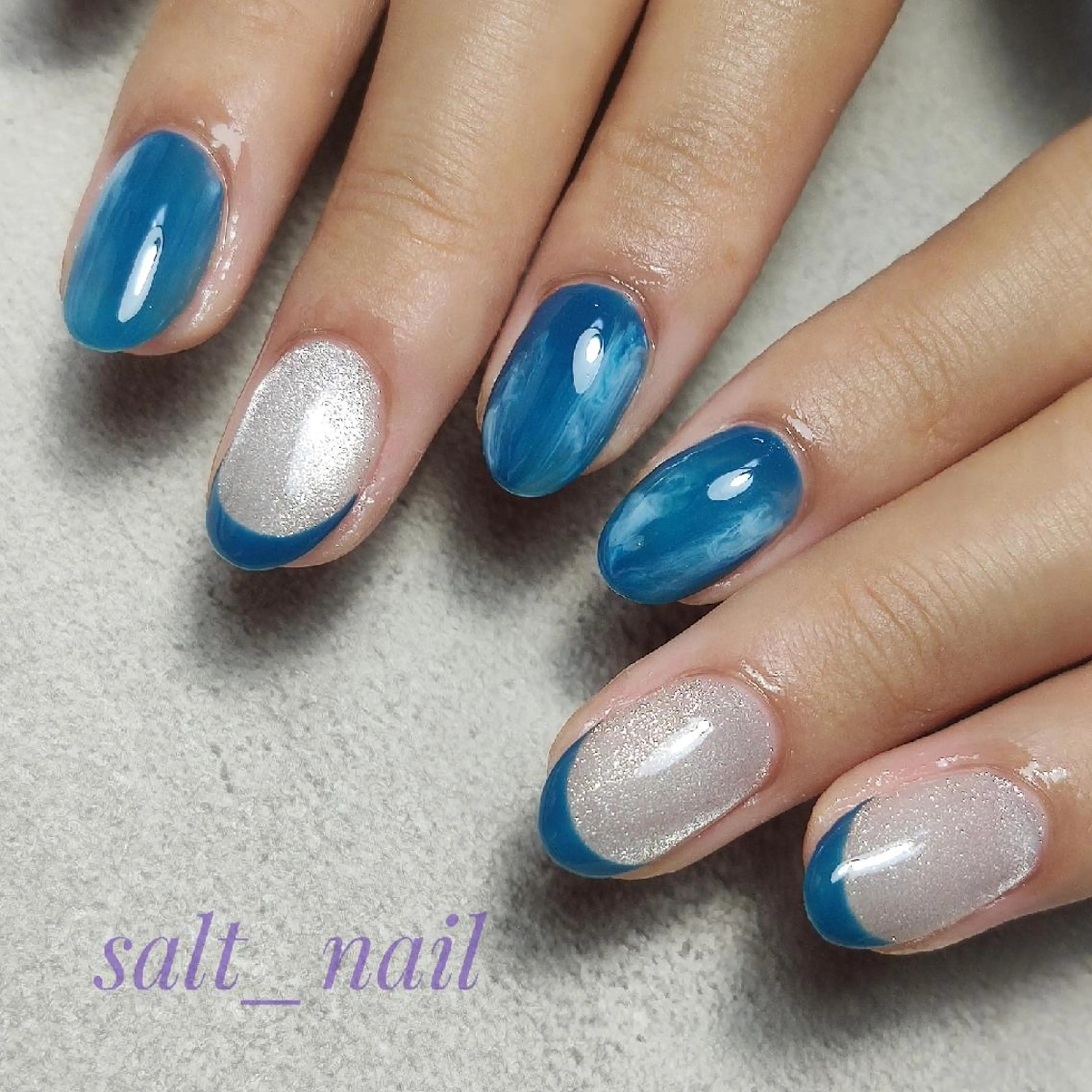 ネイル マグネットネイル ニュアンスネイル ハンドネイル 個人サロン saltnailのネイルデザイン