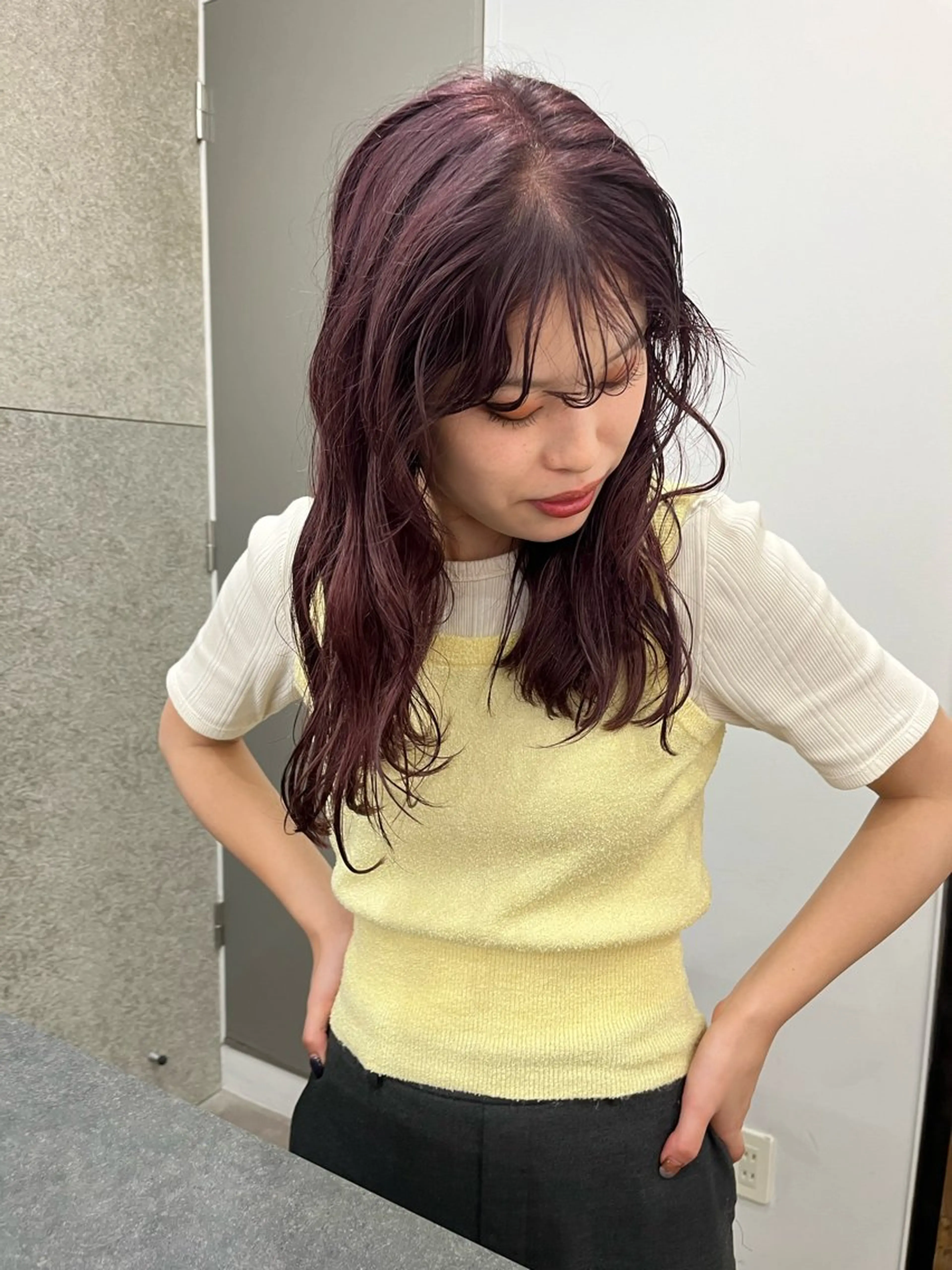 ロング カラー 竹内 菜々子のヘアスタイル