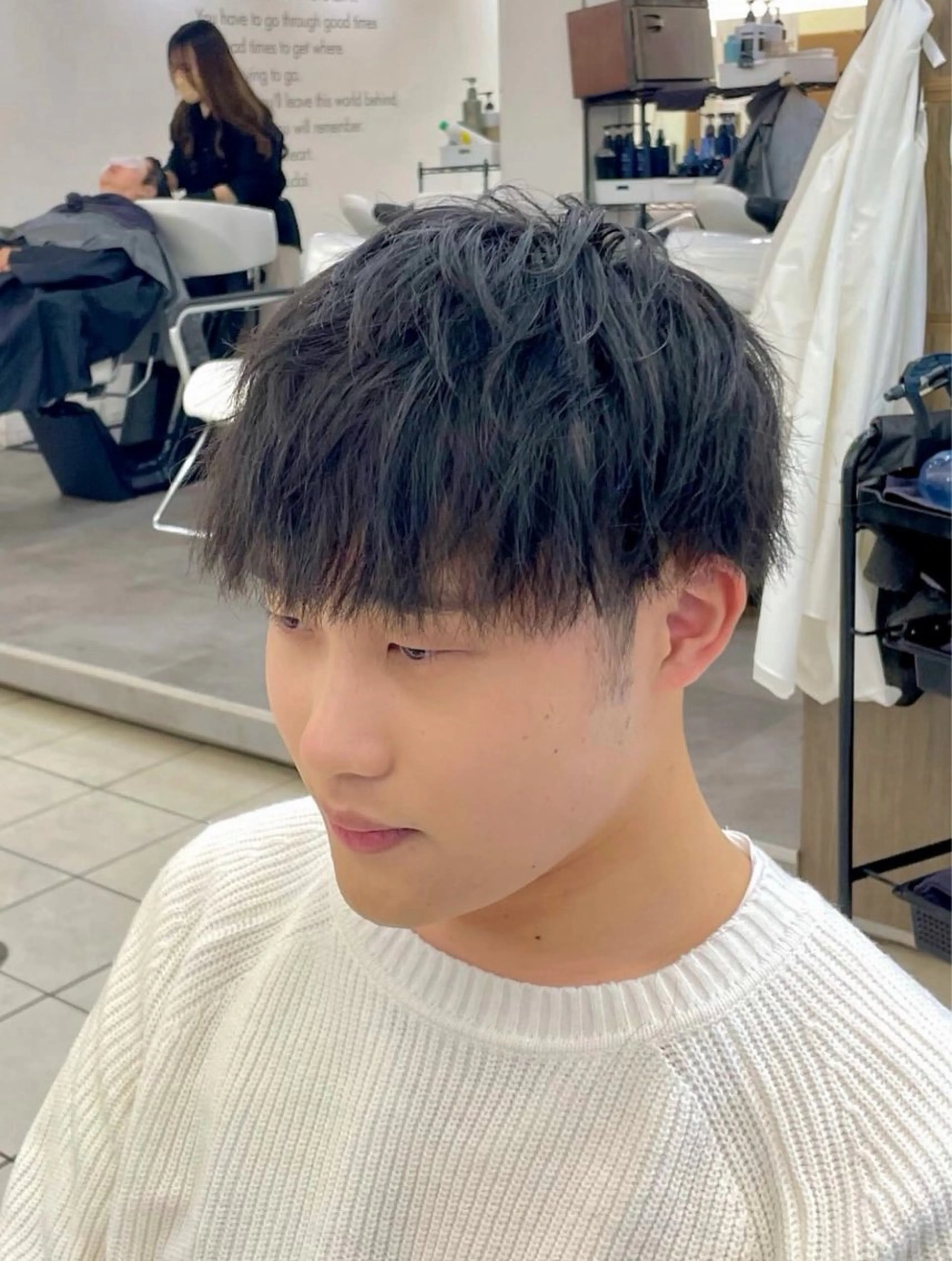 メンズ カット ヘアセット 成瀬メンズ パーマ清水大隼のヘアスタイル