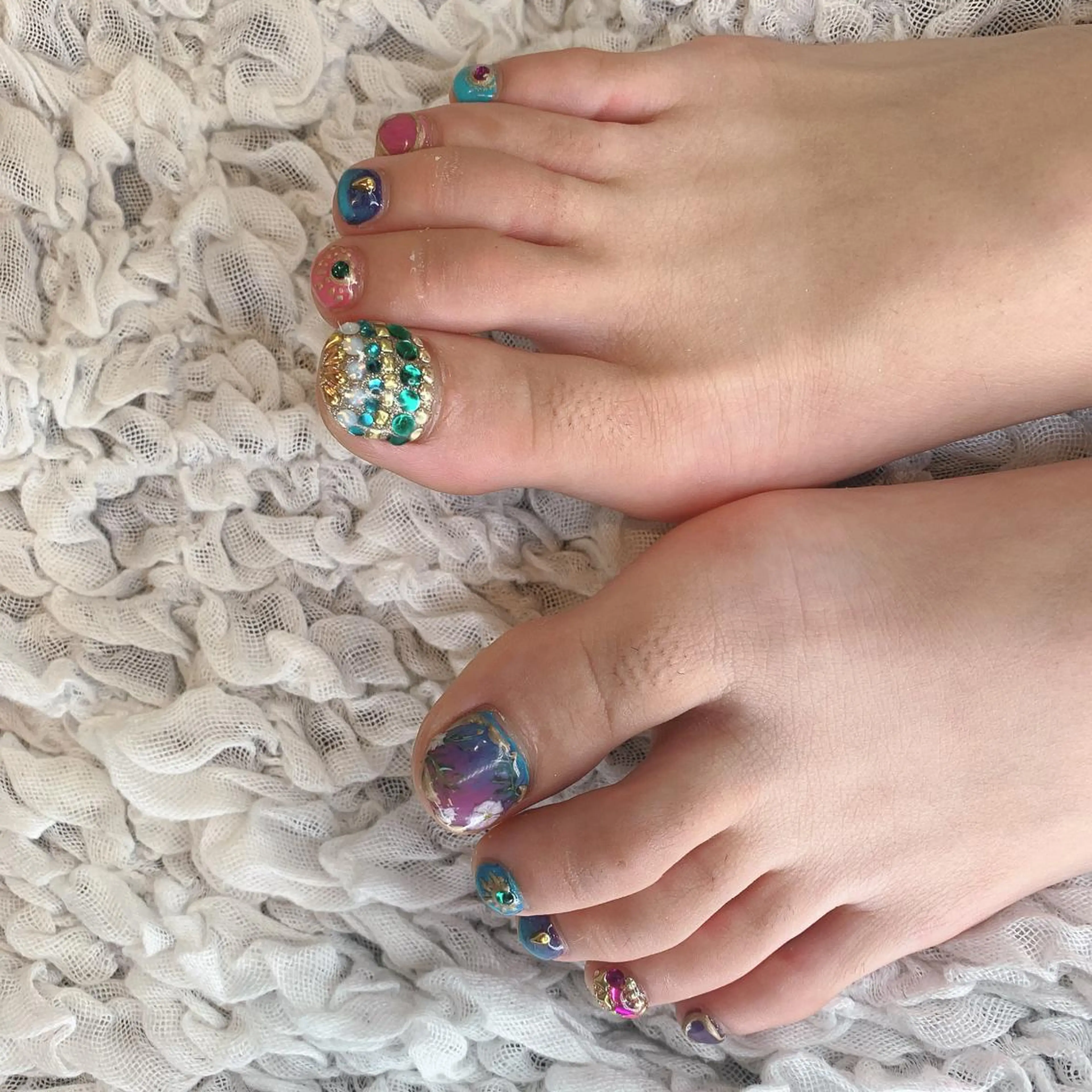 ネイル アートネイル フットネイル AOI✩⡱ y2kネイルのネイルデザイン