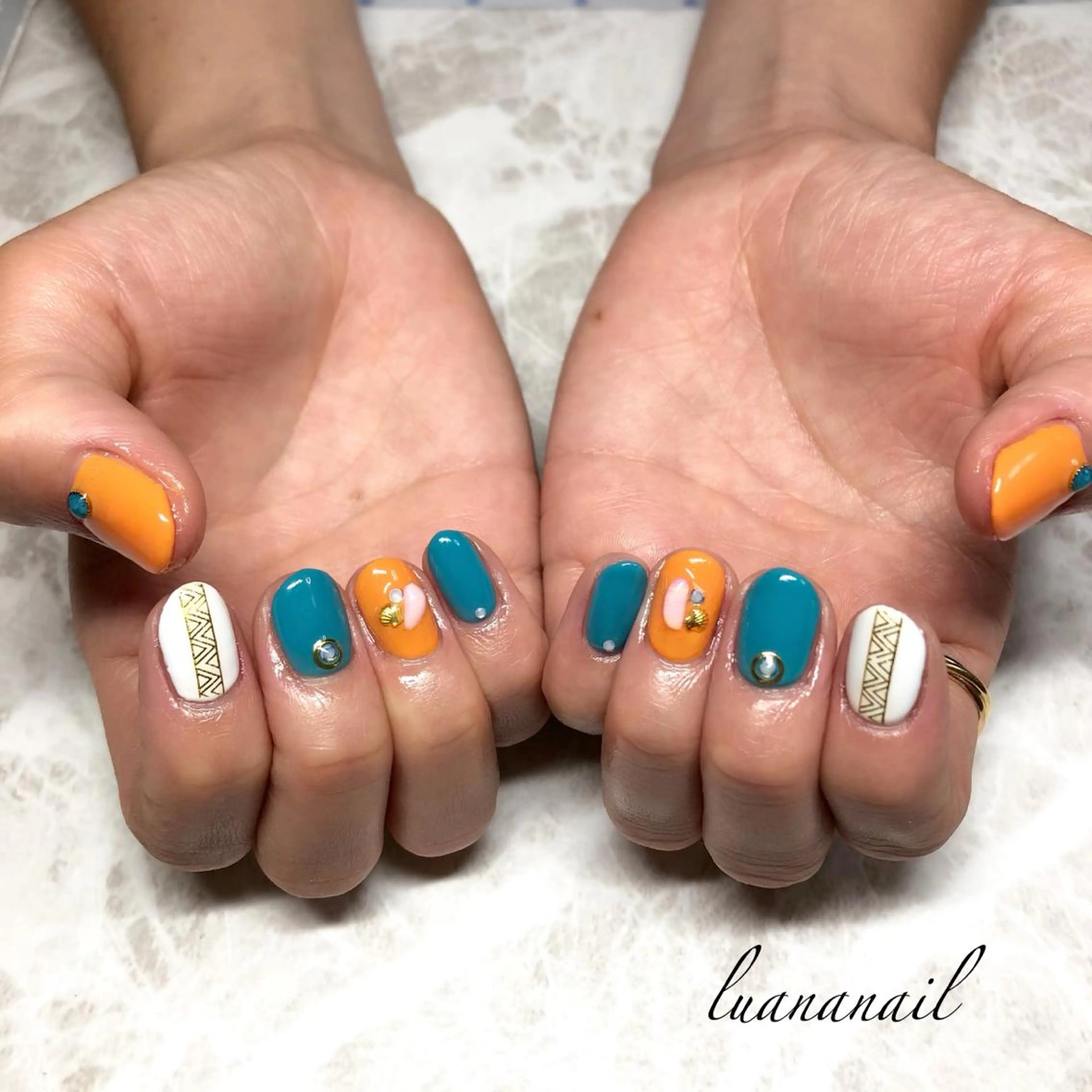 ネイル オレンジ luana nailのネイルデザイン