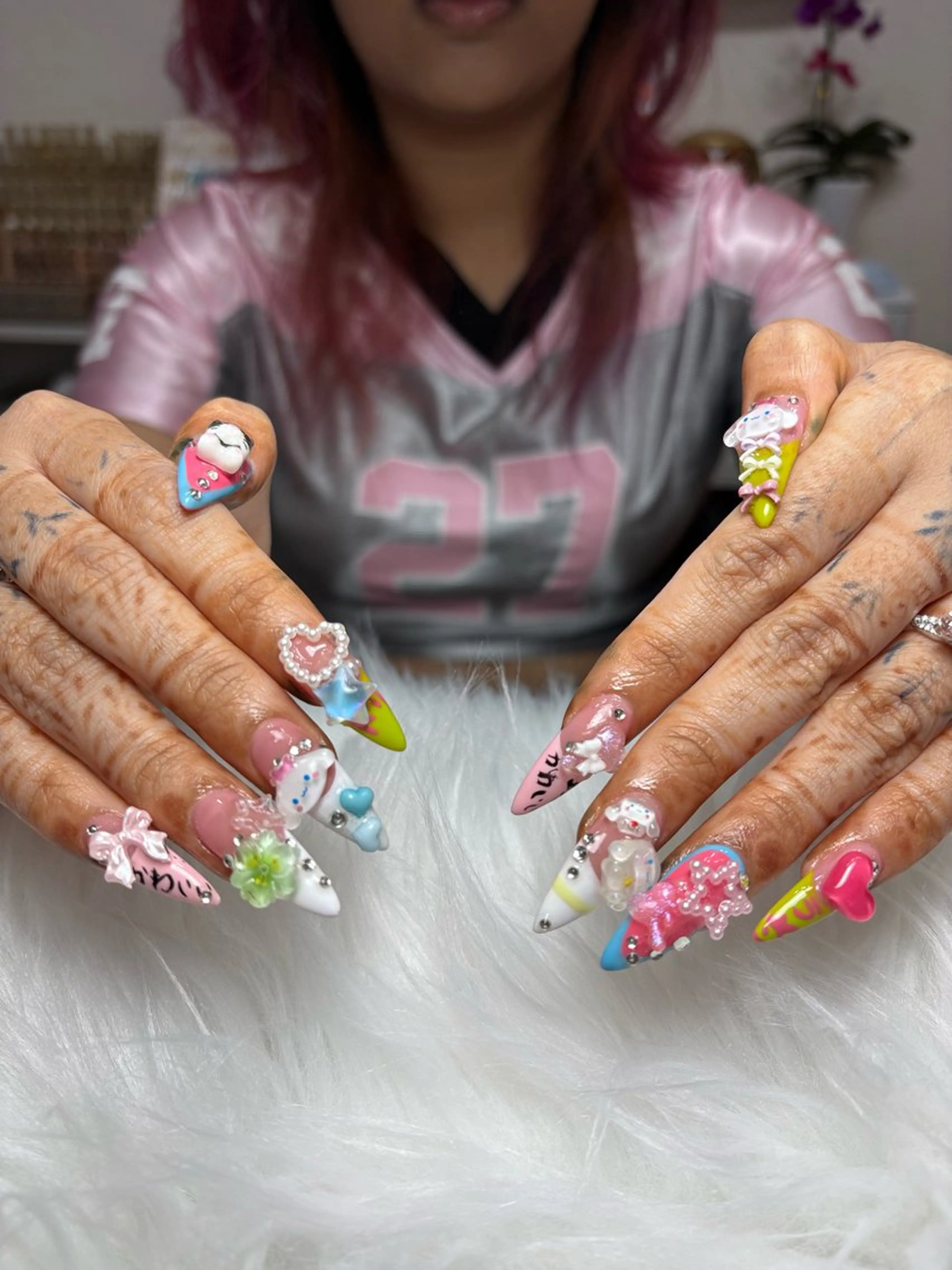 ネイル アートネイル 長さ出し ジェルネイル マグネットネイル ニュアンスネイル なな_ CloudyChanのネイルデザイン