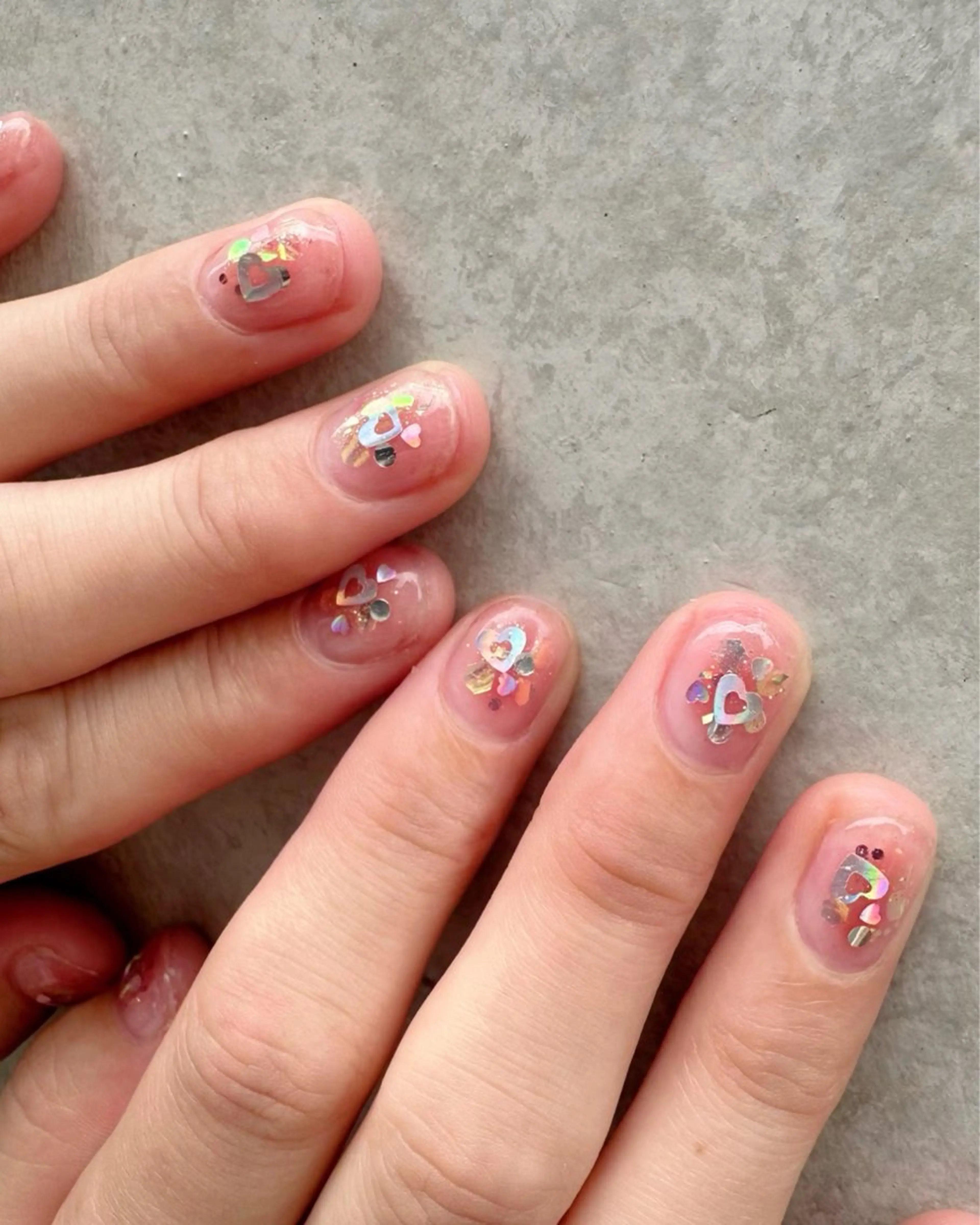 ネイル オーロラネイル チークネイル ハート ホログラムネイル 氷ネイル・うるうるネイル 🪞KAPE NAIL 🪞のネイルデザイン
