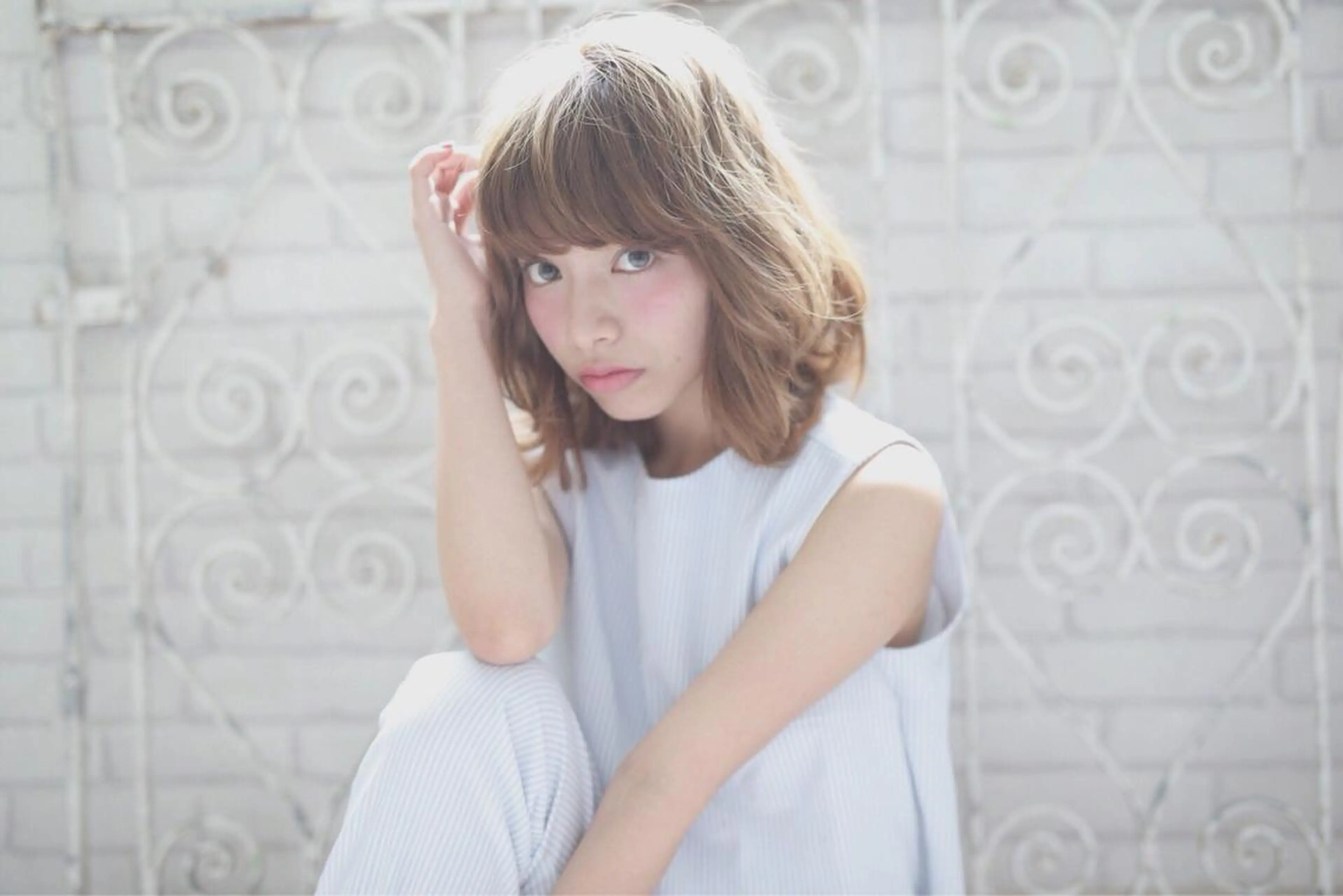 ミディアム カラー バレイヤージュ ブリーチ ダブルカラー グラデーションカラー ハイライトカラー hair salon mementoのヘアスタイル