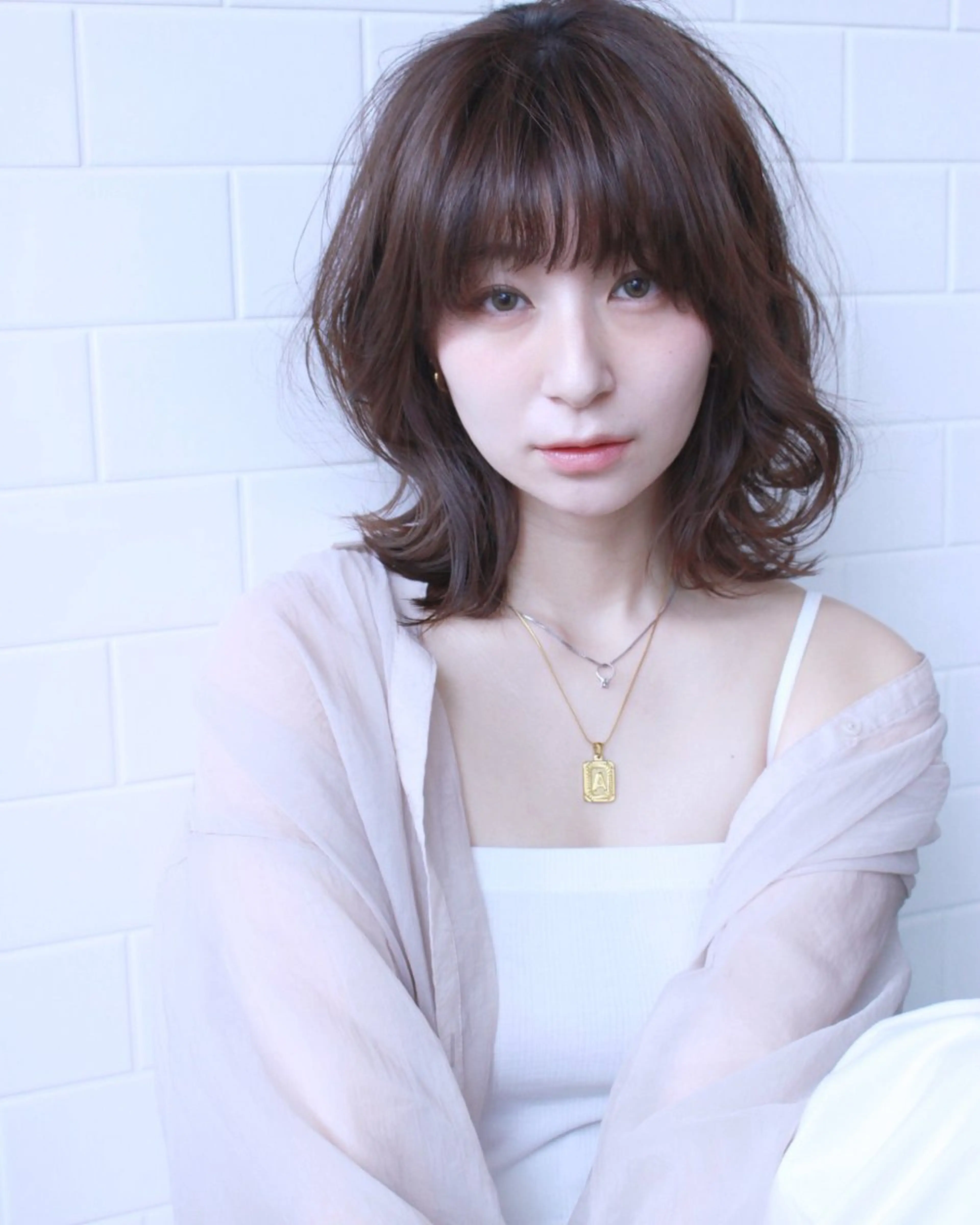 ミディアム カット ヘアカラー 韓国風レイヤーカット 🇰🇷❕モカのヘアスタイル