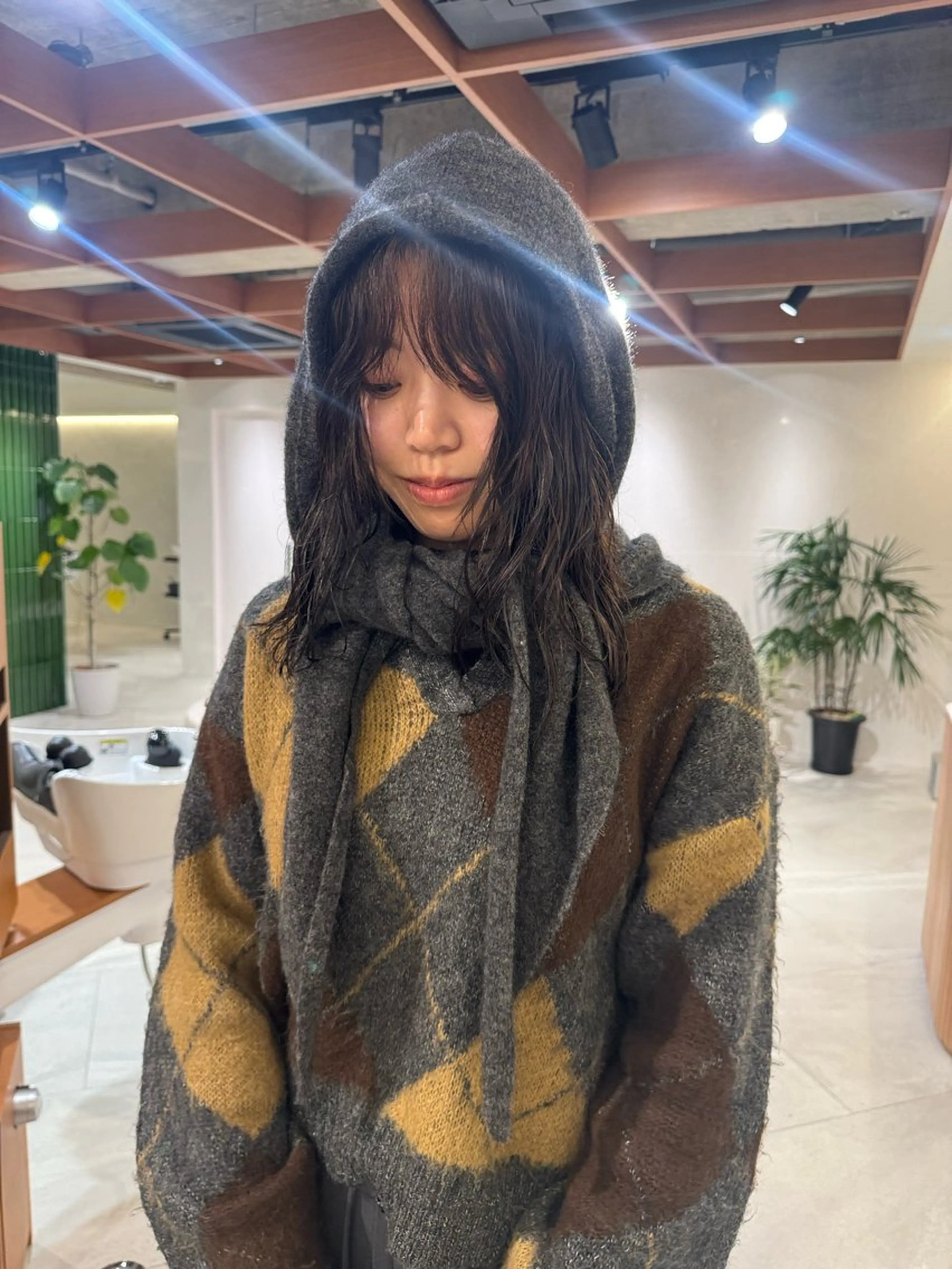 セミロング カラー カット パーマ kakeru レイヤー、ボブパーマのヘアスタイル