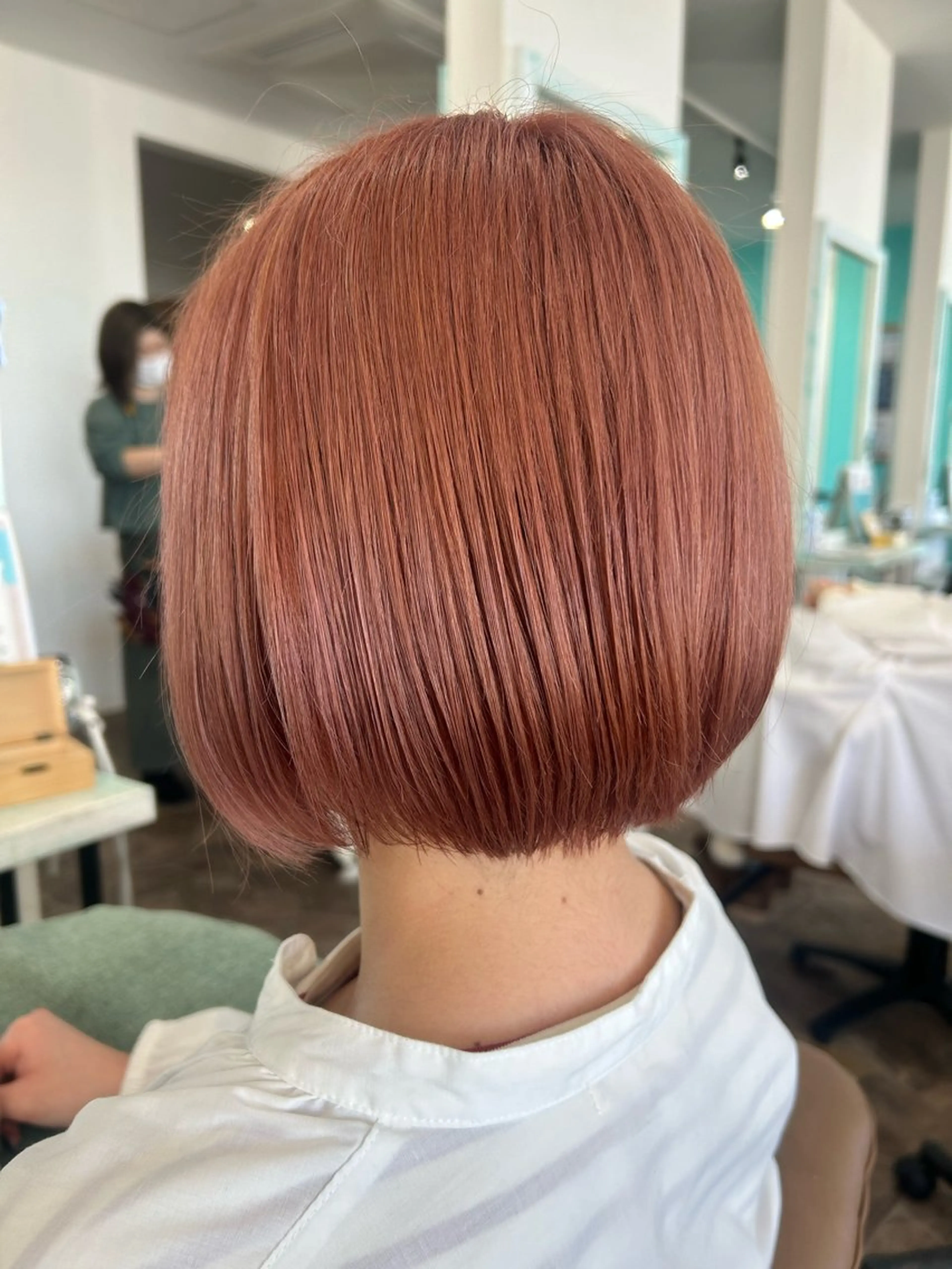 ショート カラー ブラウンカラー オレンジ オレンジブラウン きらく あやののヘアスタイル