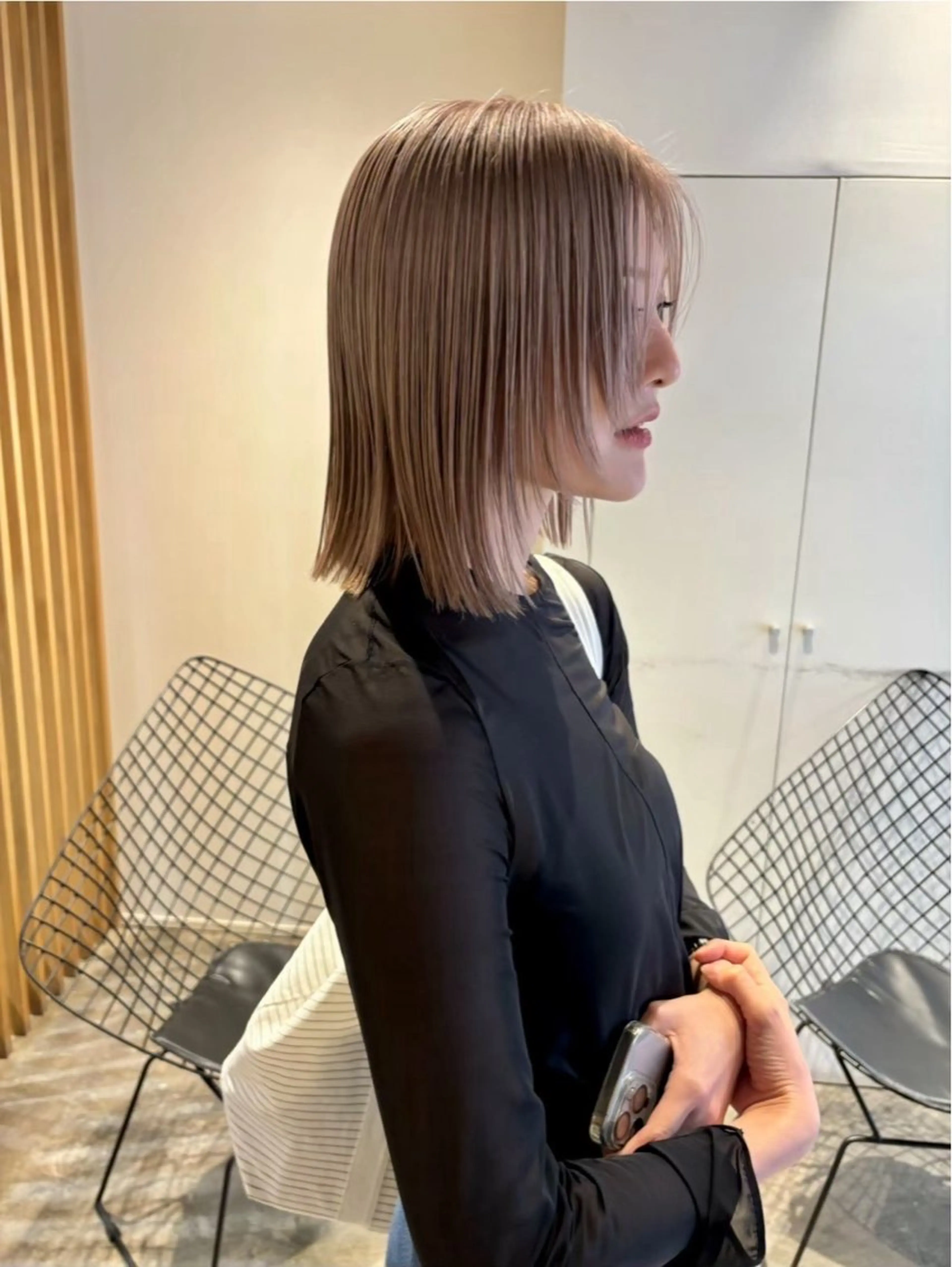 ミディアム 顔まわりレイヤー レイヤーカット カット ヘアカラー ANY大宮所属・🤎似合わせカット/ 縮毛矯正/大宮🤎のヘアスタイル