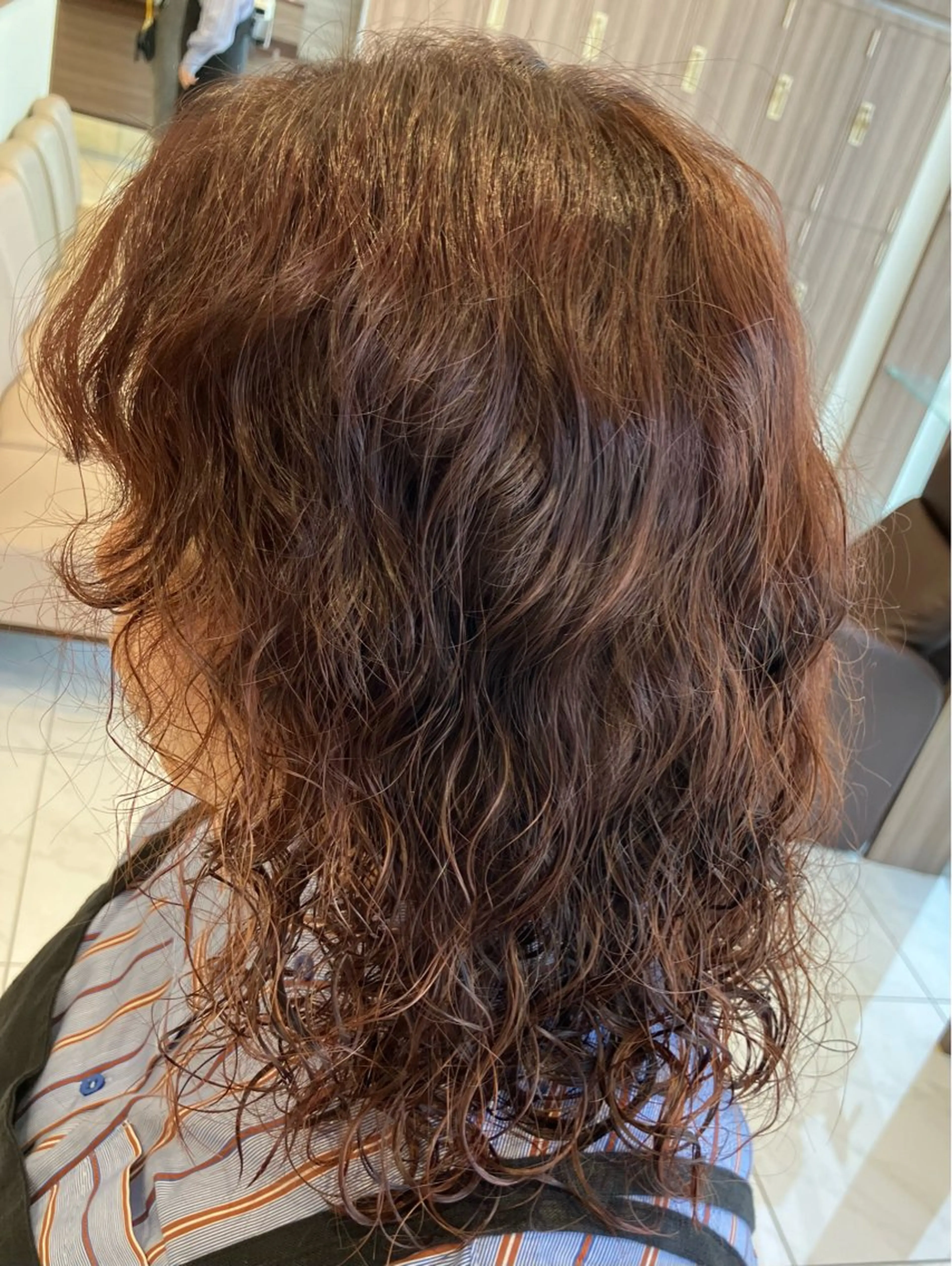 カラー パーマ ブラウンカラー ピンクカラー パーマ 🎃モデル🎃Ash 新杉田🎃山本のヘアスタイル