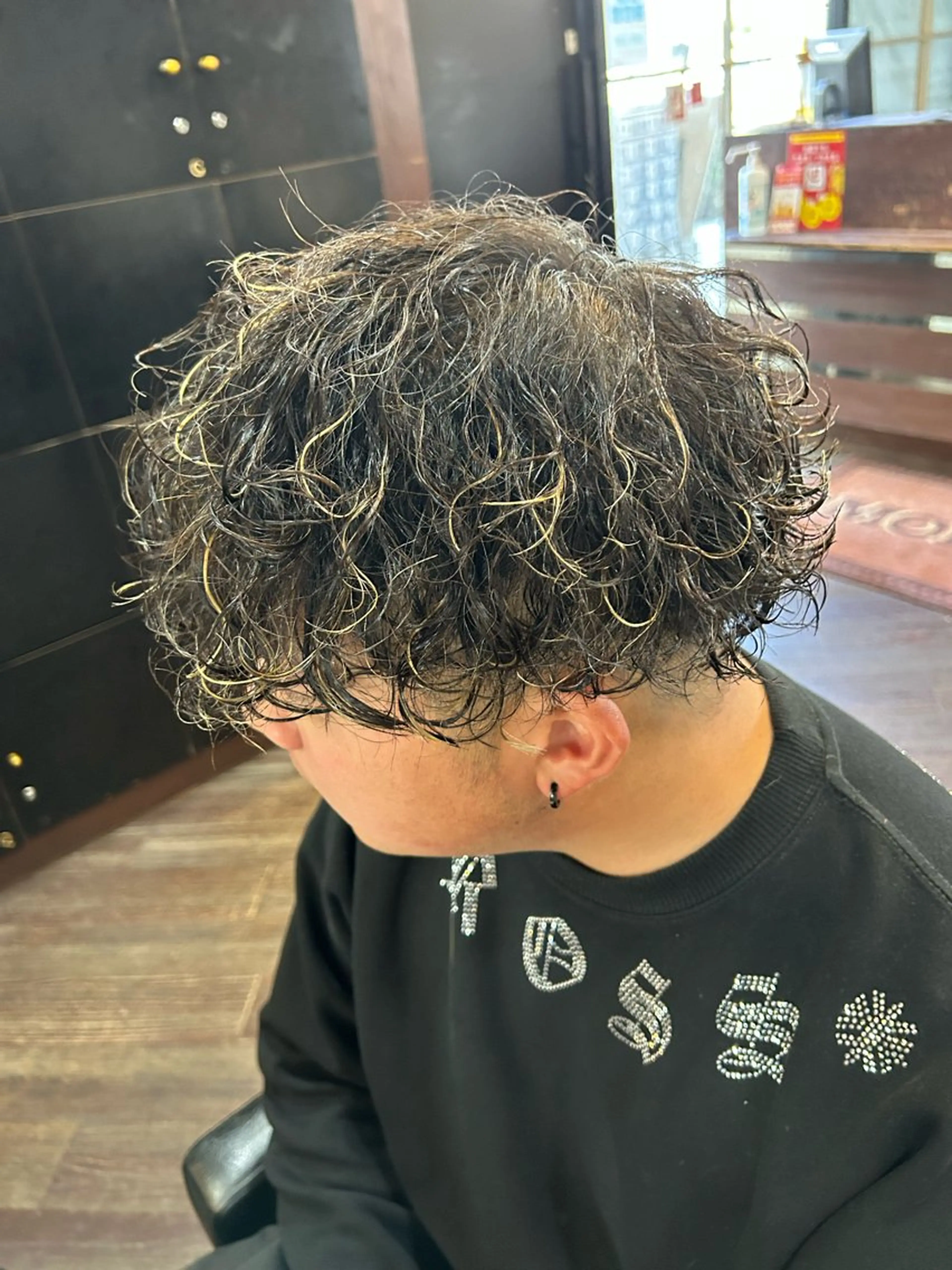 ミディアム パーマ メンズ 大阪/梅田/シャドウ パーマ/ノボリユウタのヘアスタイル