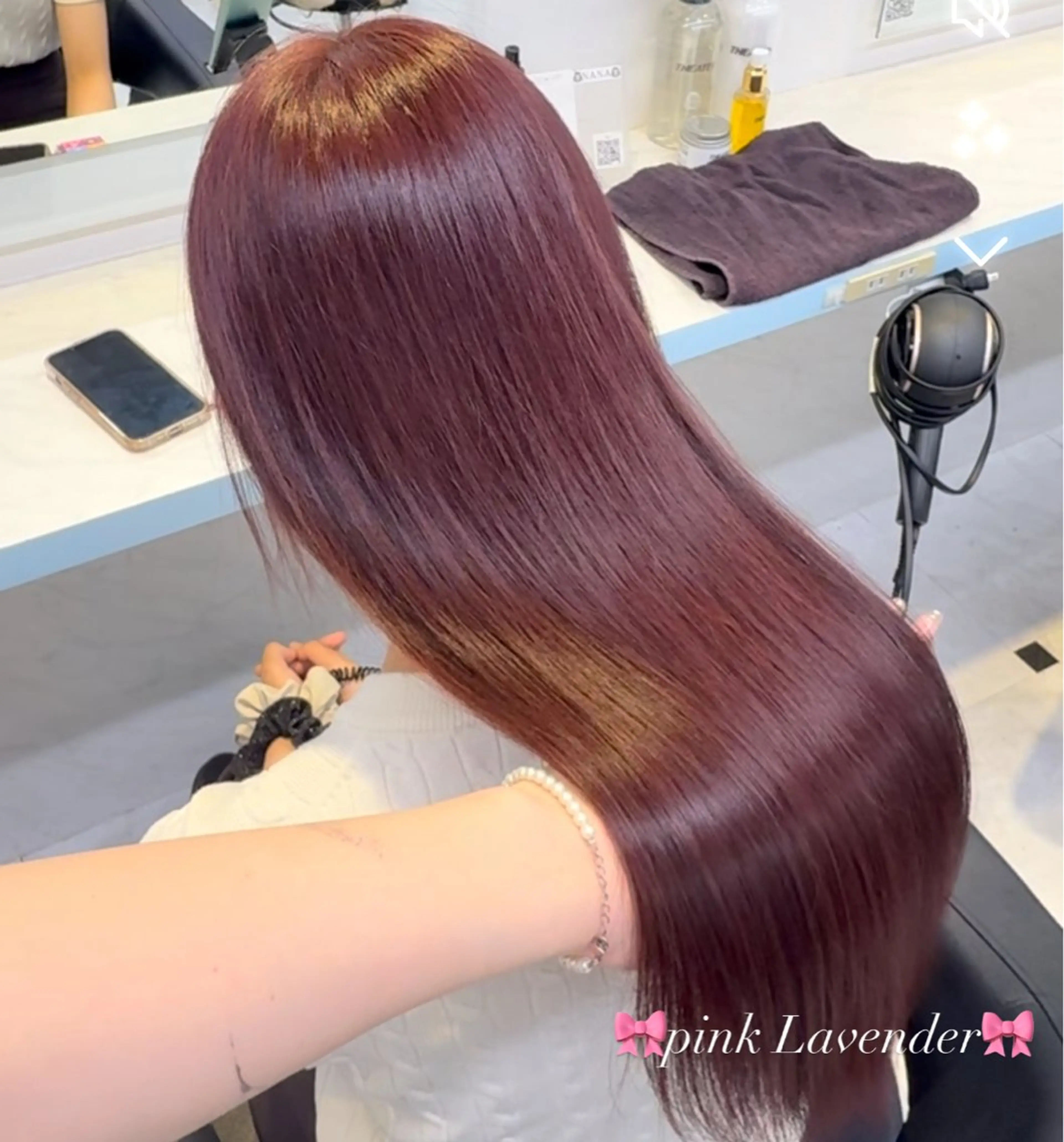ロング カラー ヘアカラー トリートメント ブリーチなし🍒中韓 /暖色系🍒のヘアスタイル