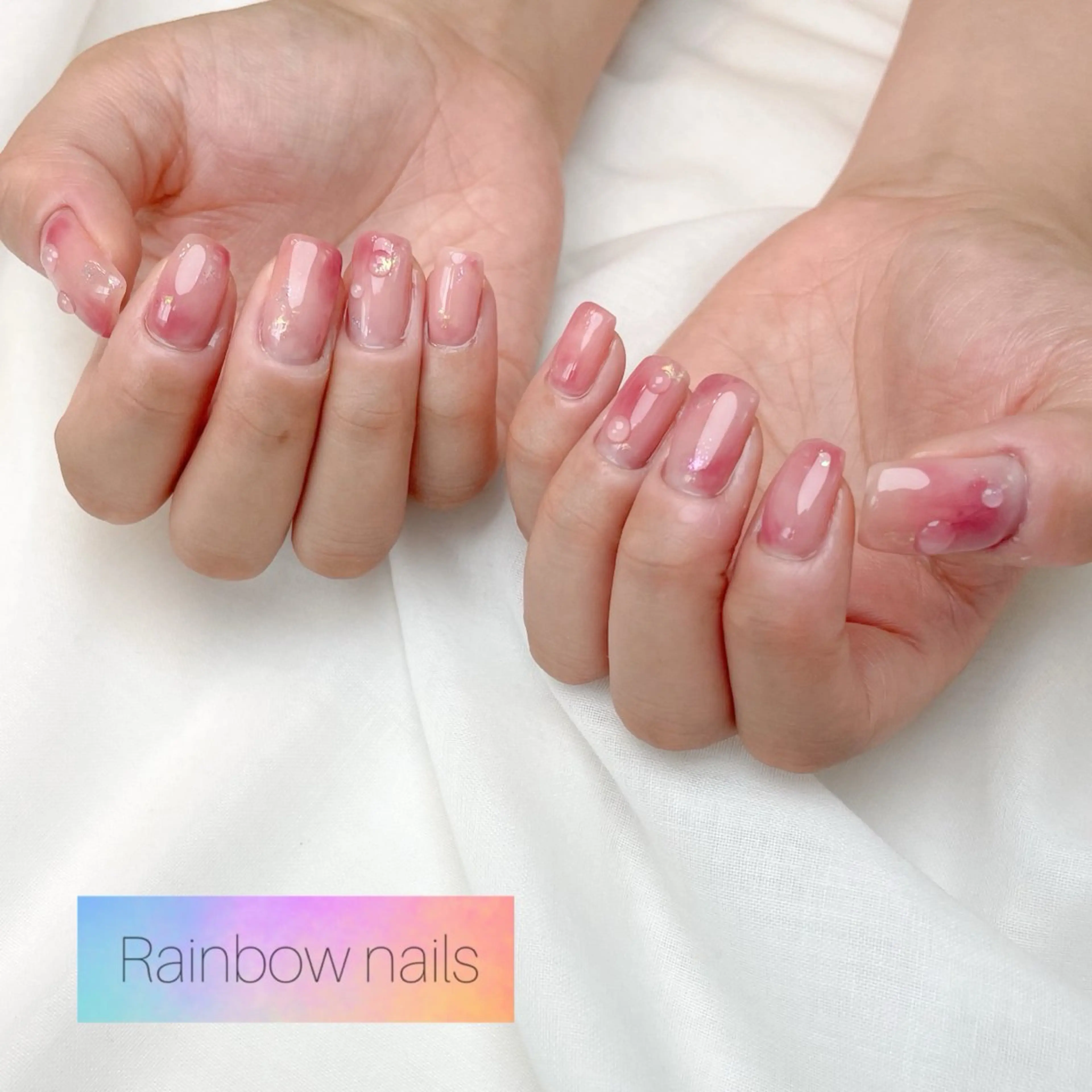 ネイル ハンドネイル Rainbow nailsくろちゃんのネイルデザイン