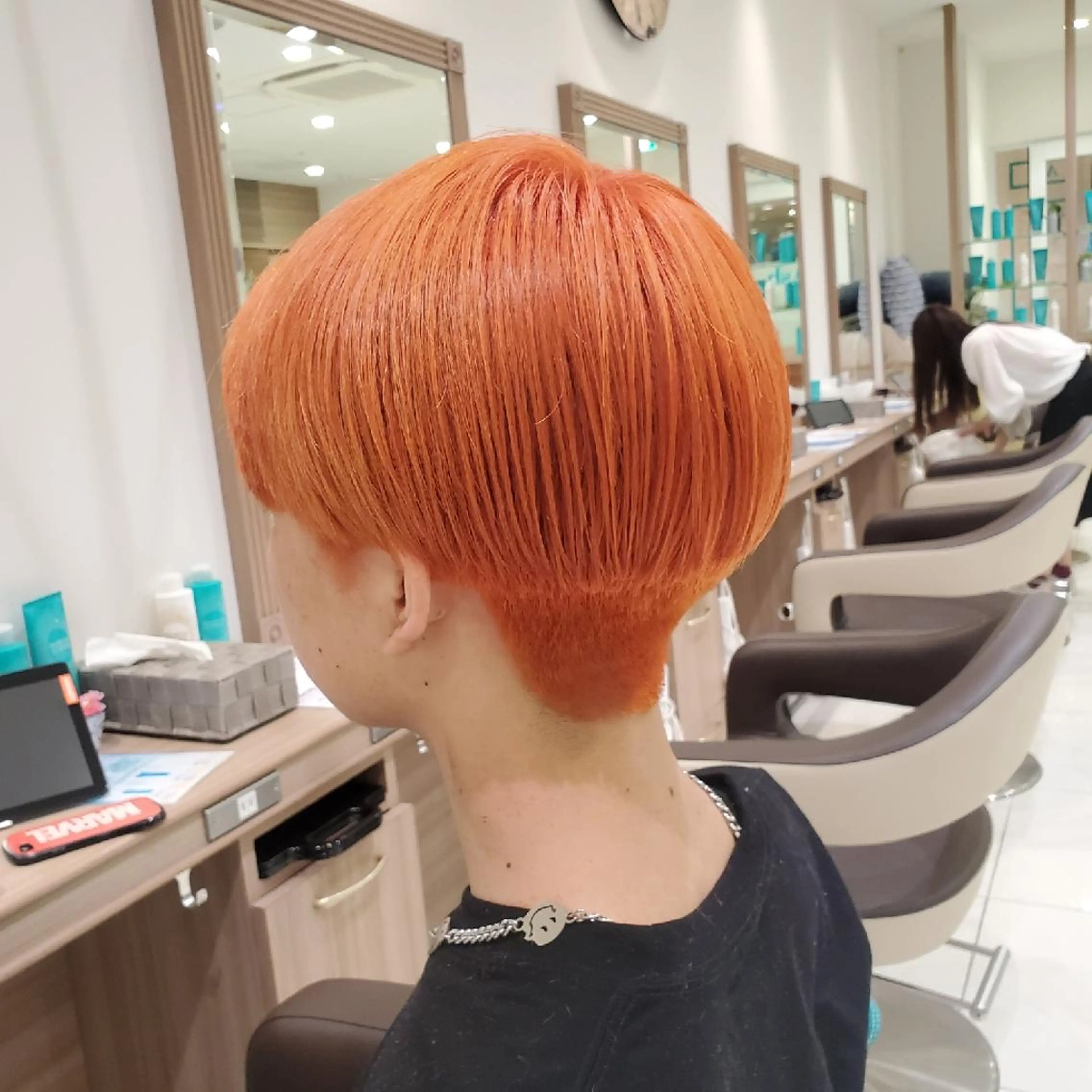 ショート メンズ カラー メンズブリーチ ブリーチ オレンジ 中村 和貴のヘアスタイル