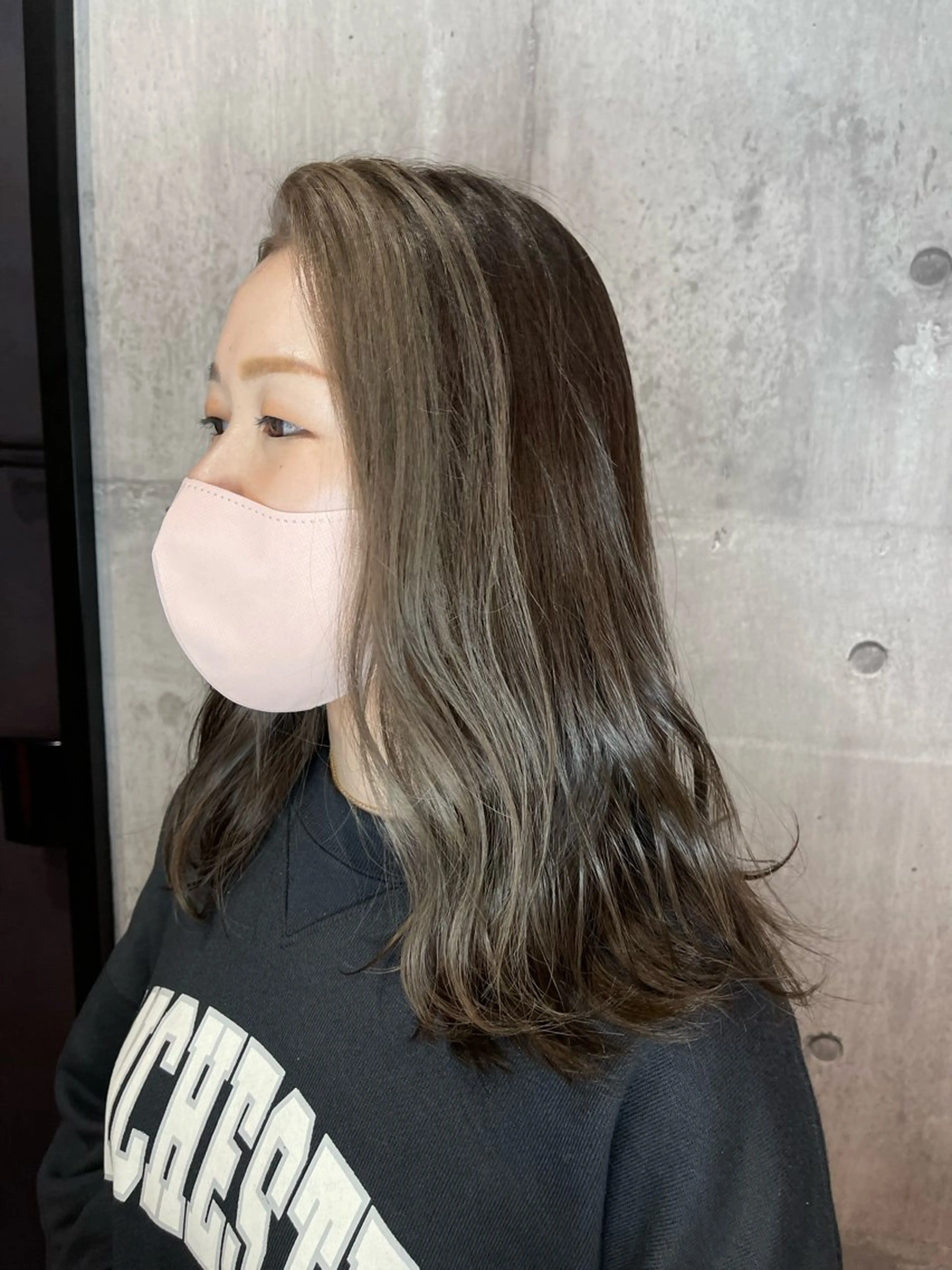 セミロング カラー ミストバング  フェイスフレーミング Felice Erikaのヘアスタイル