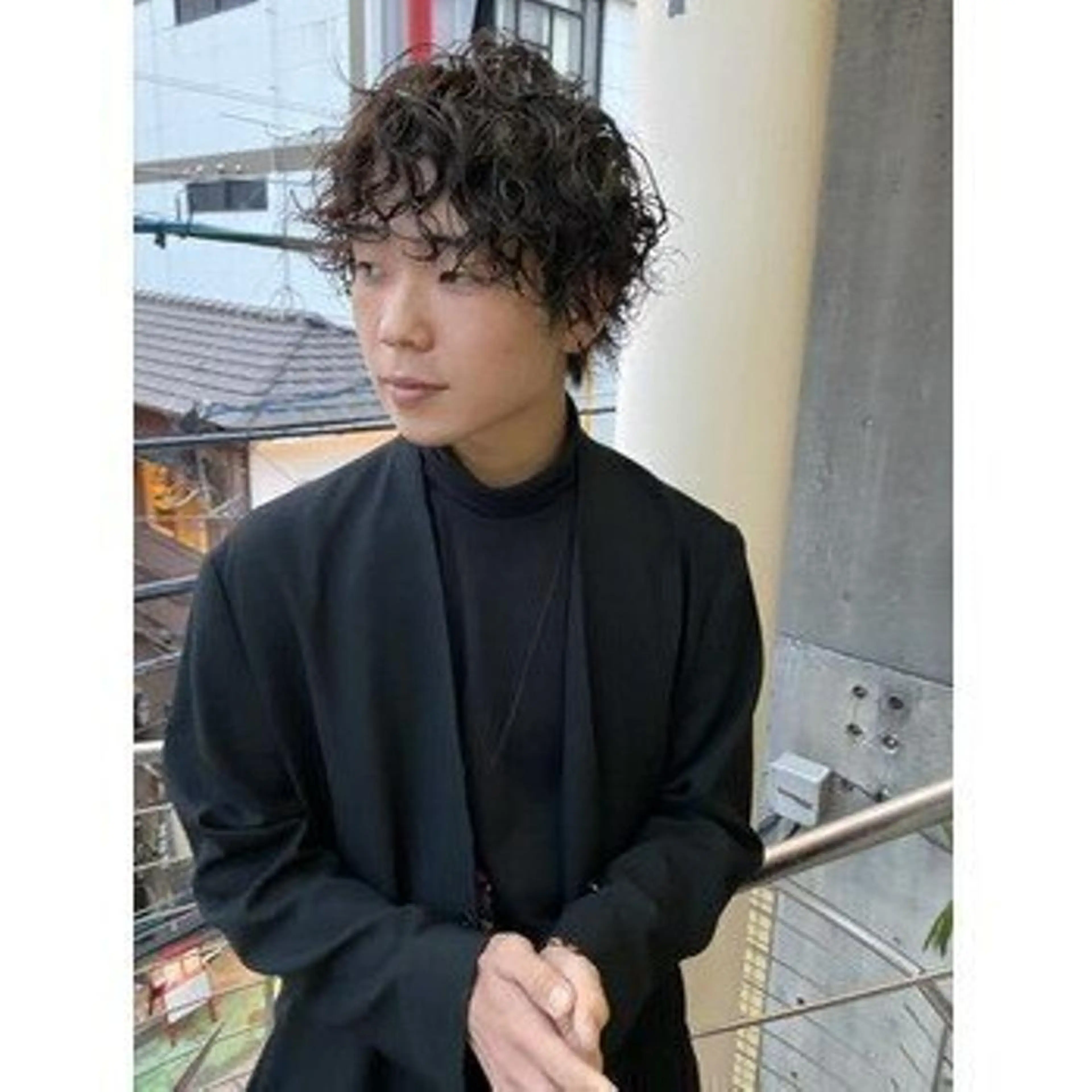 ミディアム メンズ パーマ fin,怜哉 /イルミナカラーのヘアスタイル