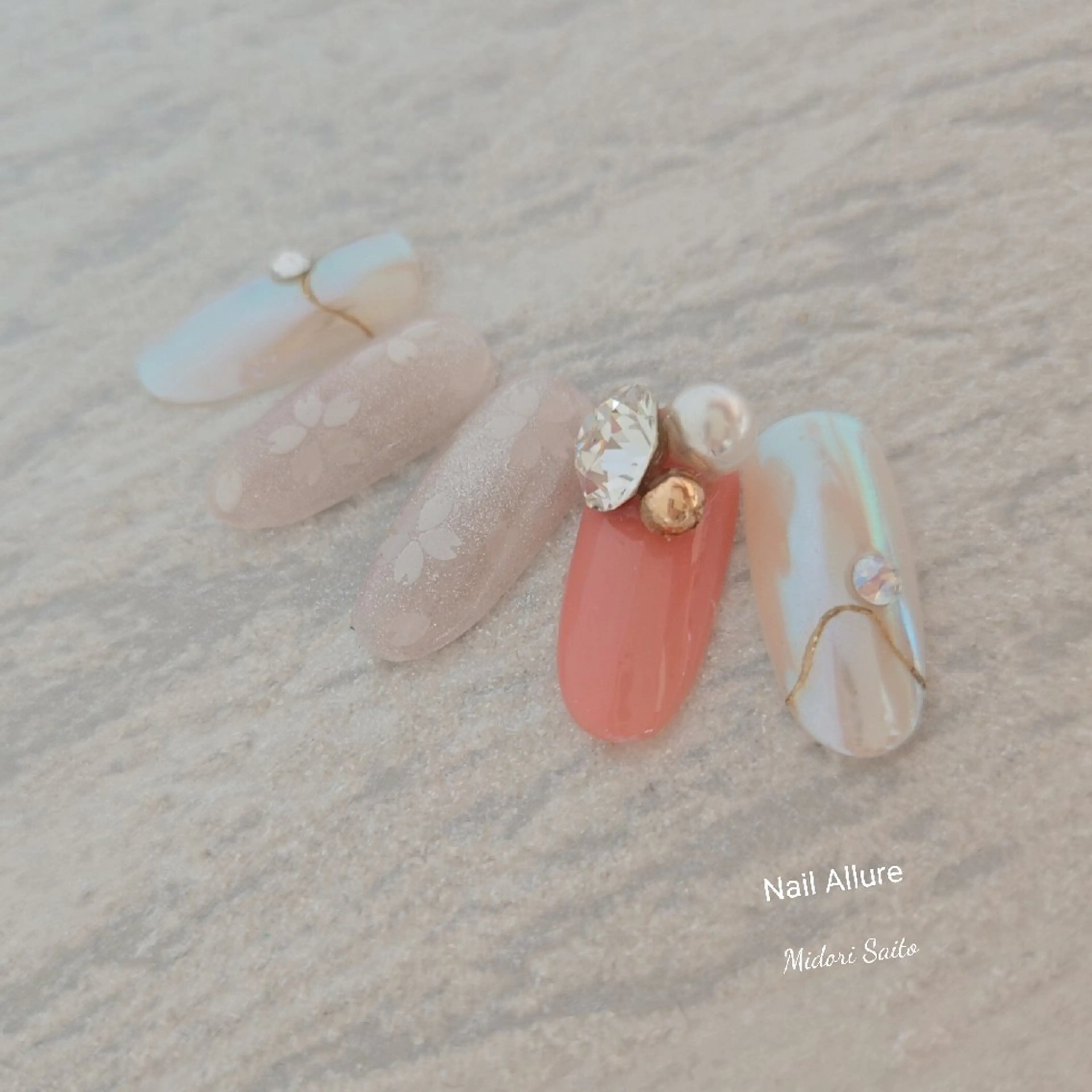 ネイル 桜ネイル ジェルネイル スカルプネイル Nail Allure(ネイル アルーア)所属・Nail Allureのネイルデザイン