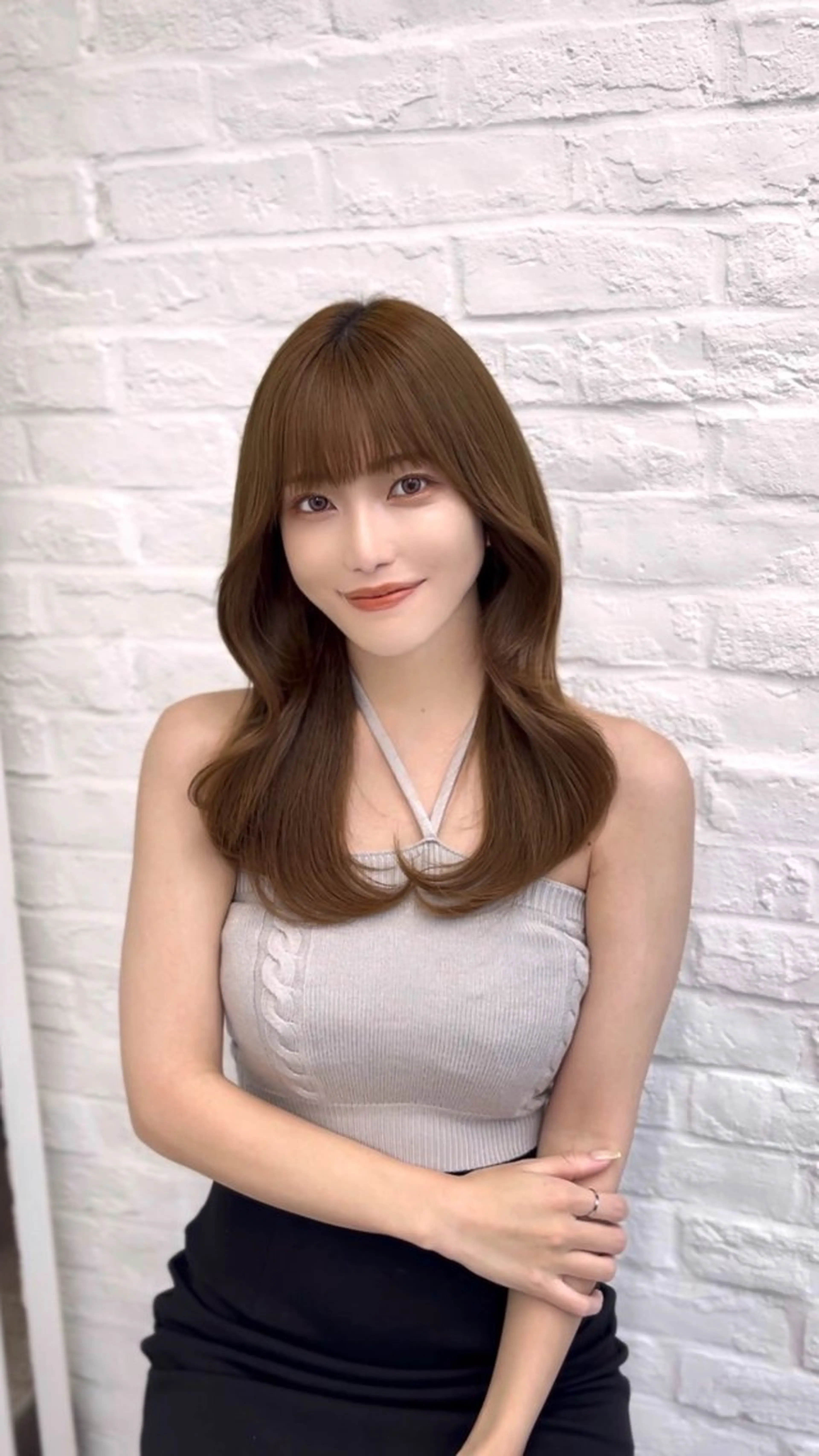 ミディアム カット ヘアカラー トリートメント 前髪顔まわりカット 🌈中村海聖のヘアスタイル