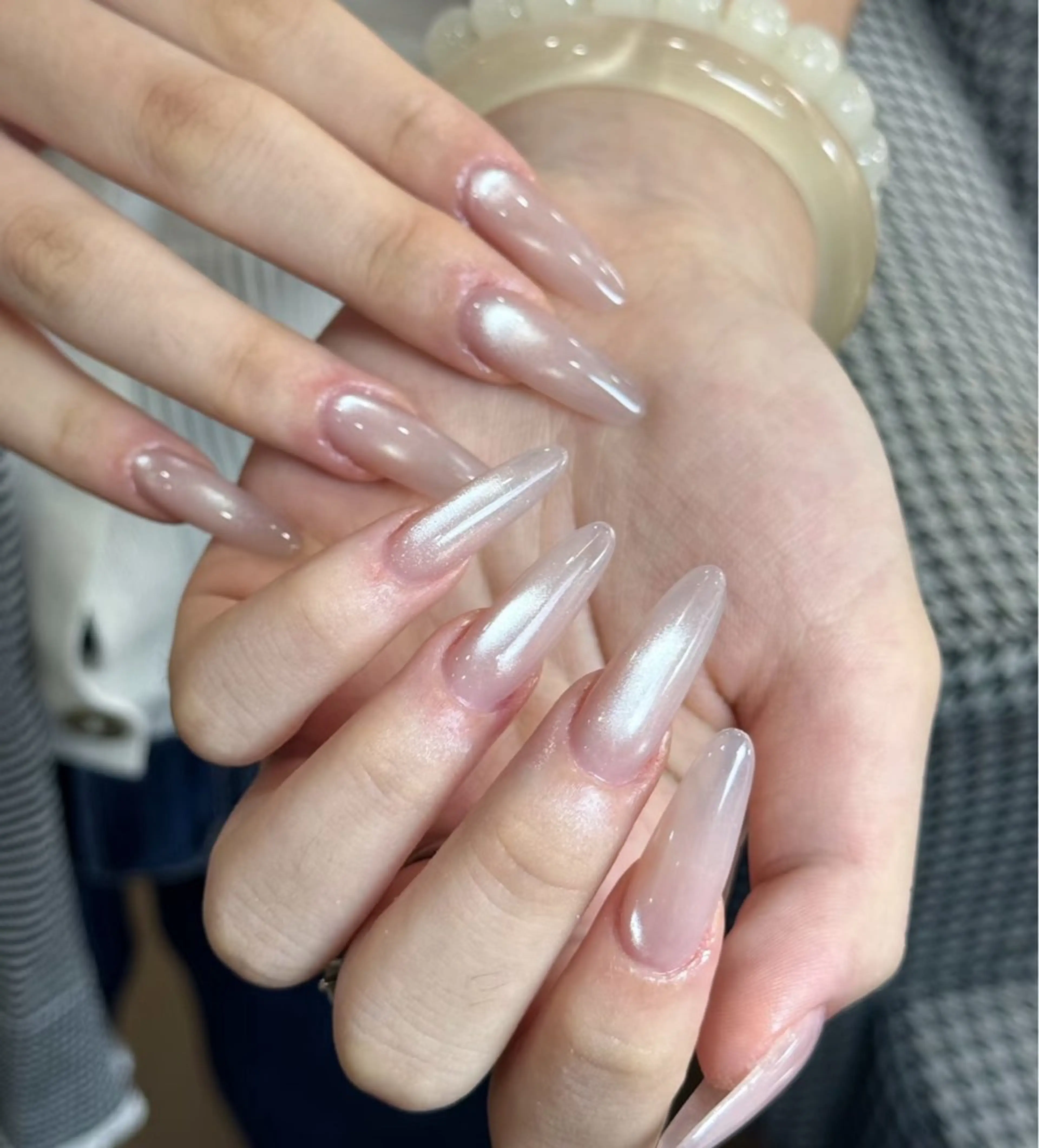 【💜💜チップ長さだし9月特典価格 】水光ちゅるん感★特殊マグネットネイル￥7485の写真