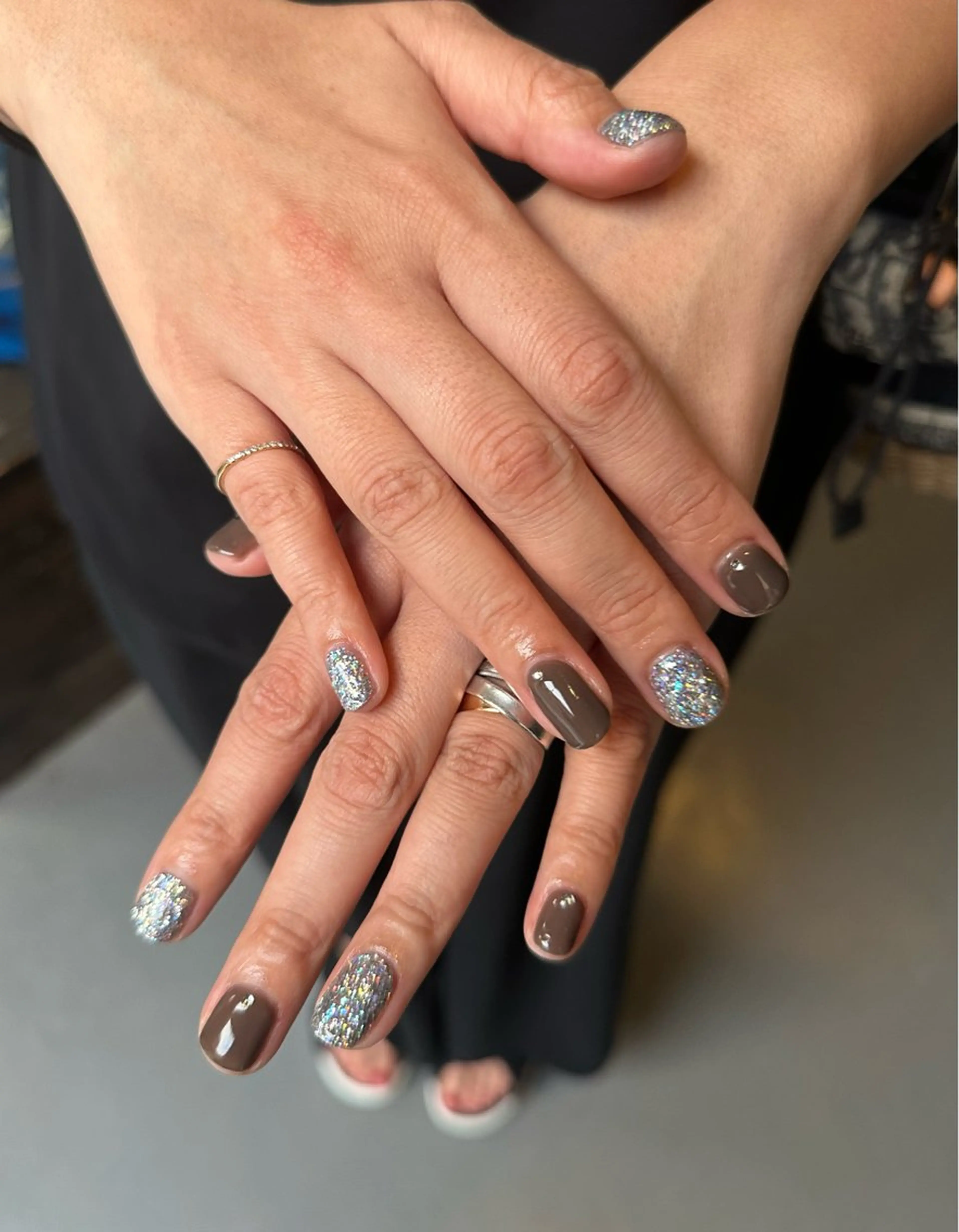 ネイル ブラウン ラメ(グリッター) IROHA NAIL Rinoのネイルデザイン