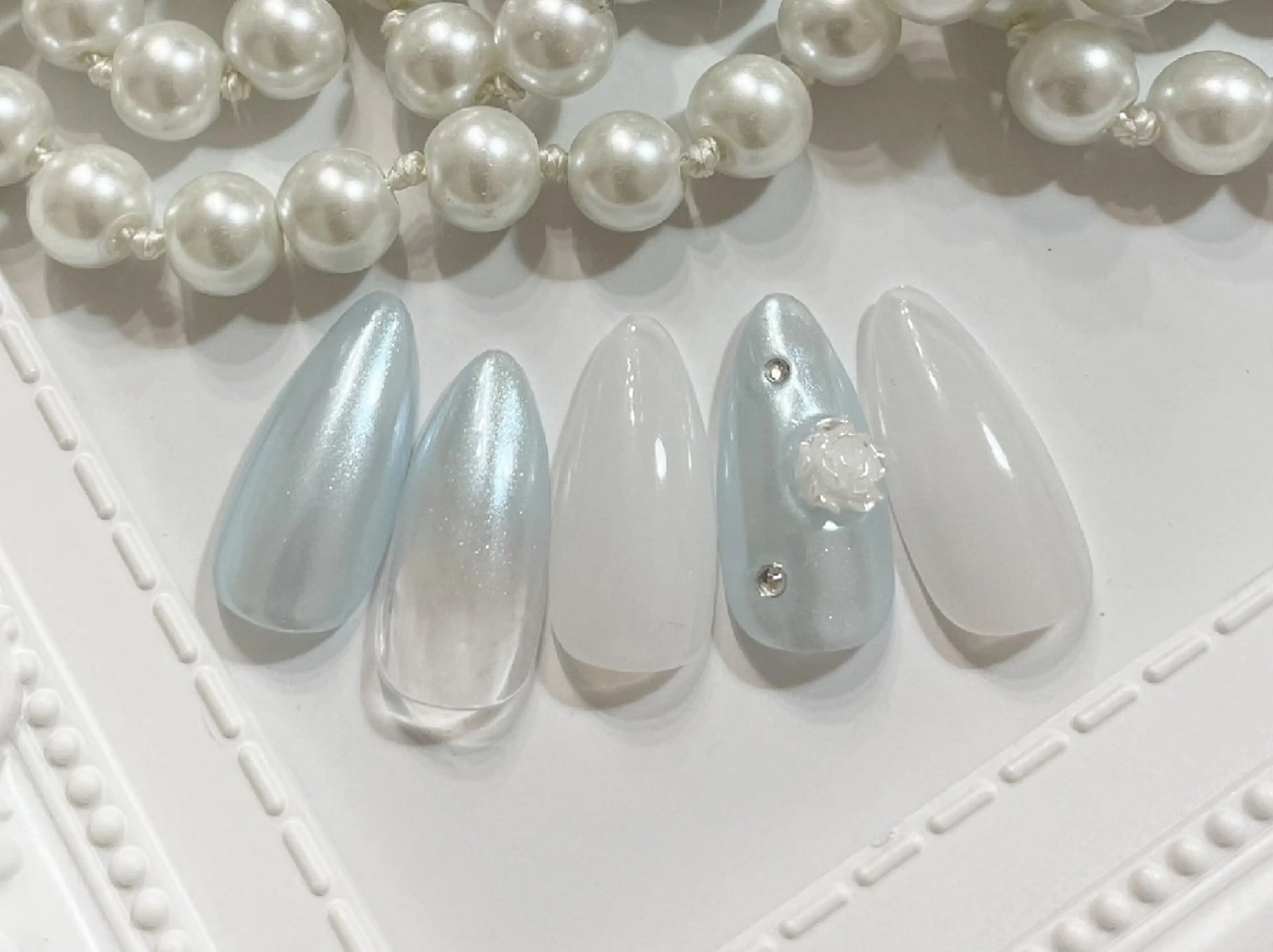ネイル キラキラネイル ミラーネイル オフィスネイル 夏ネイル ワンホンネイル ハンドネイル Nailsalon Merci東中野のネイルデザイン