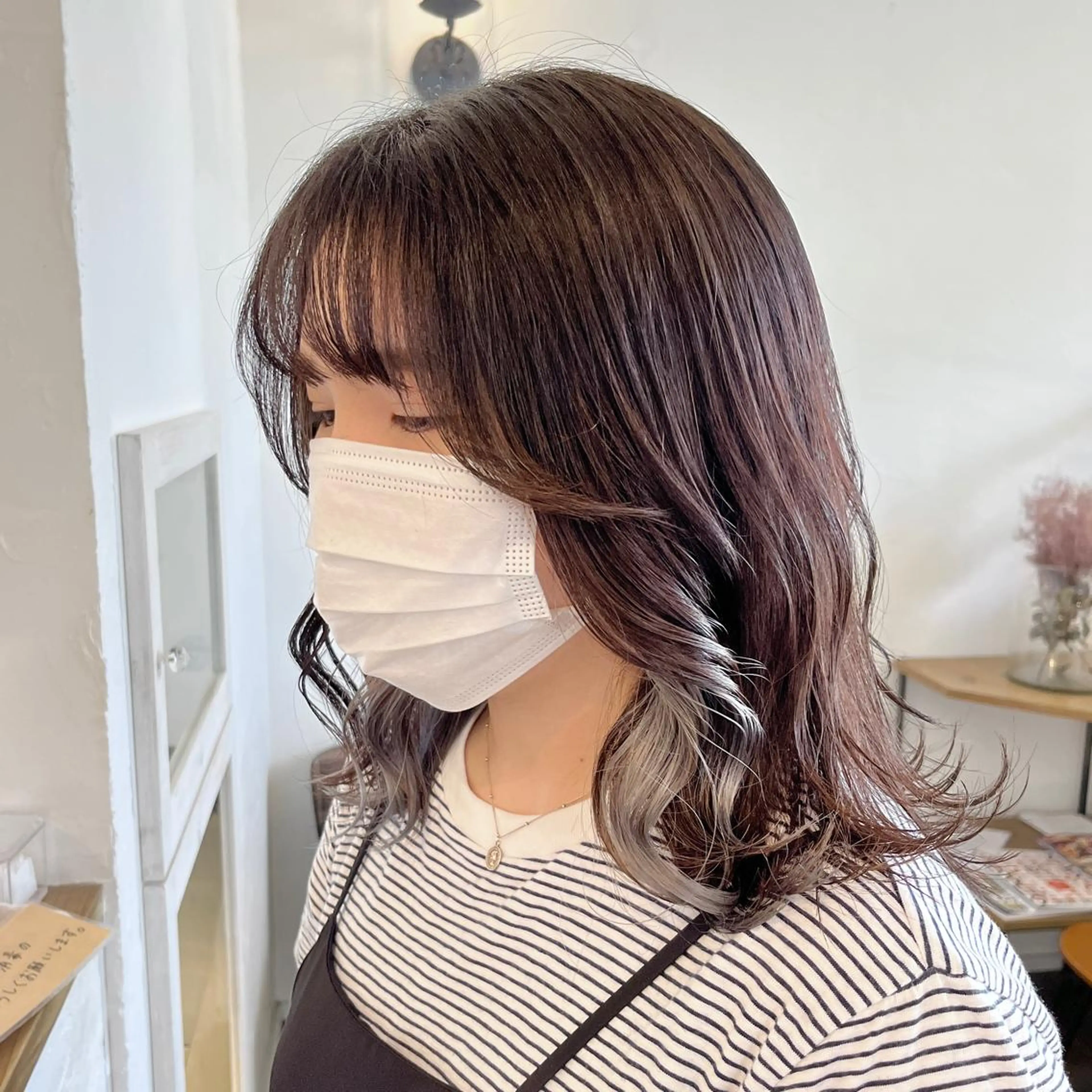 ミディアム カラー シルバー 伊藤ゆかり/髪質改善 /透明感カラーのヘアスタイル