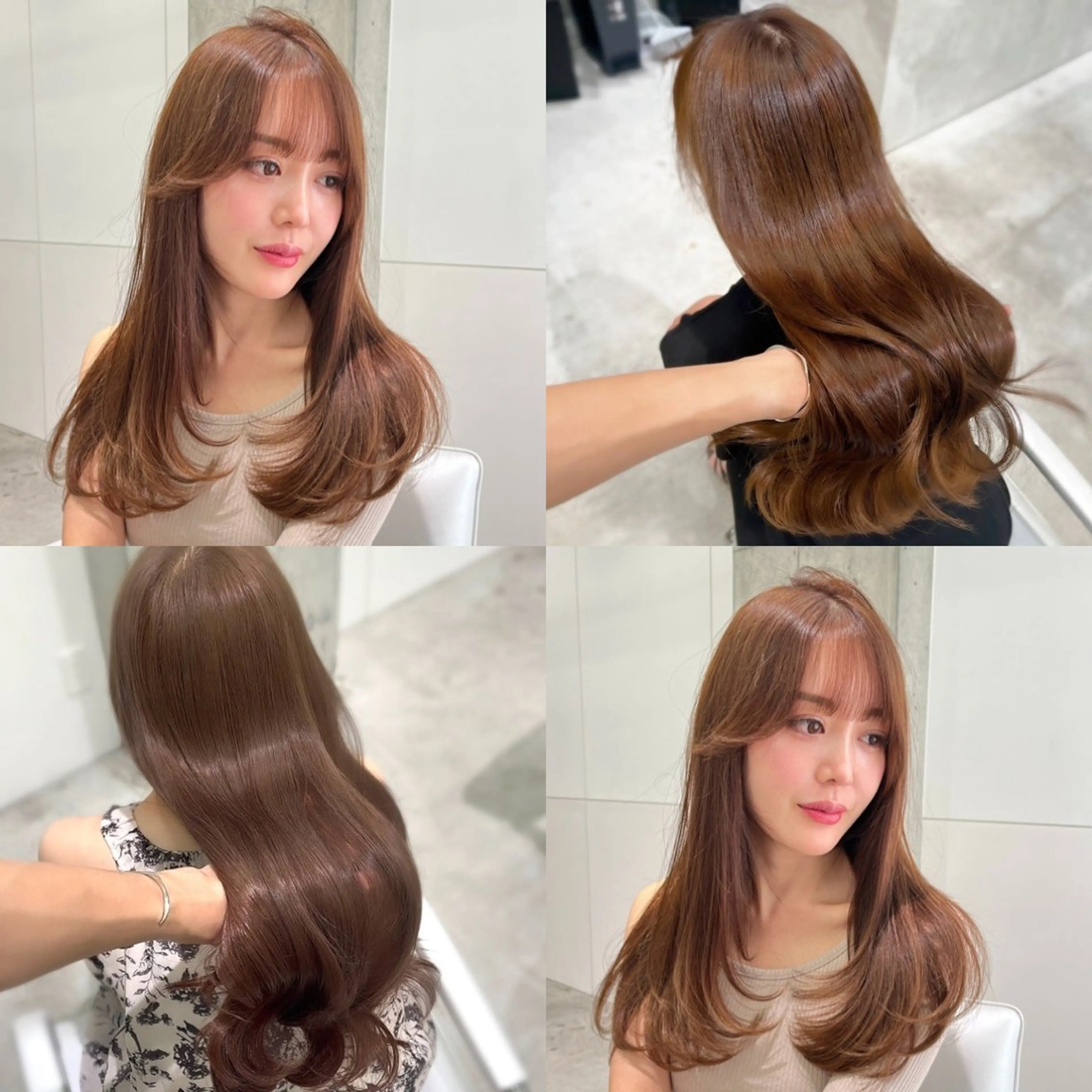 ロング カット ヘアカラー ヘアセット 🤎大人かわいい🤎 韓国レイヤー🤎力丸のヘアスタイル