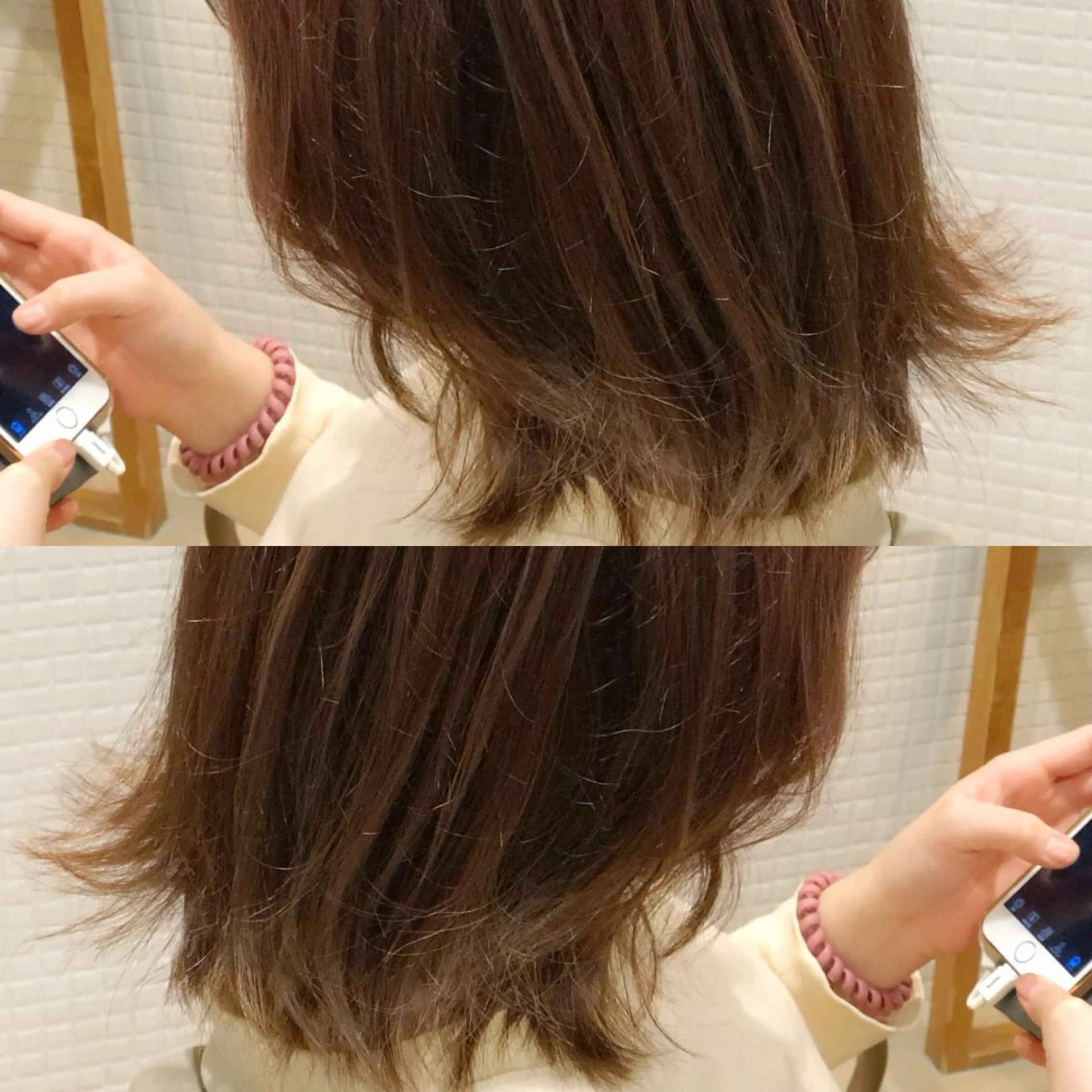 セミロング カラー ヘアアレンジ ベージュカラー ピンクカラー ピンクベージュ 美容室sand 横浜のヘアスタイル