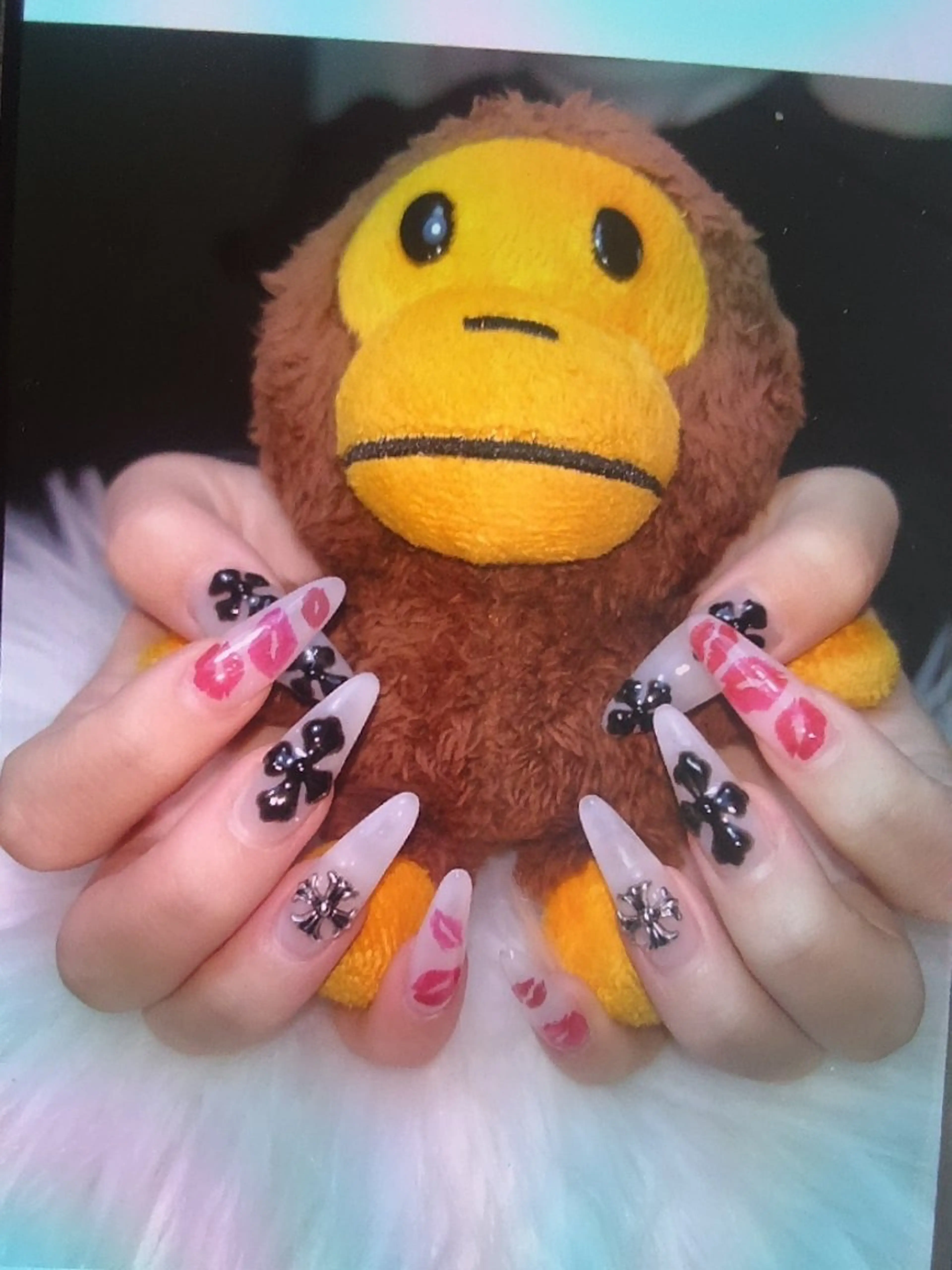 ネイル 長さ出し キラキラネイル ロングネイル マグネットネイル 持ち込み ハンドネイル Smile nails92のネイルデザイン