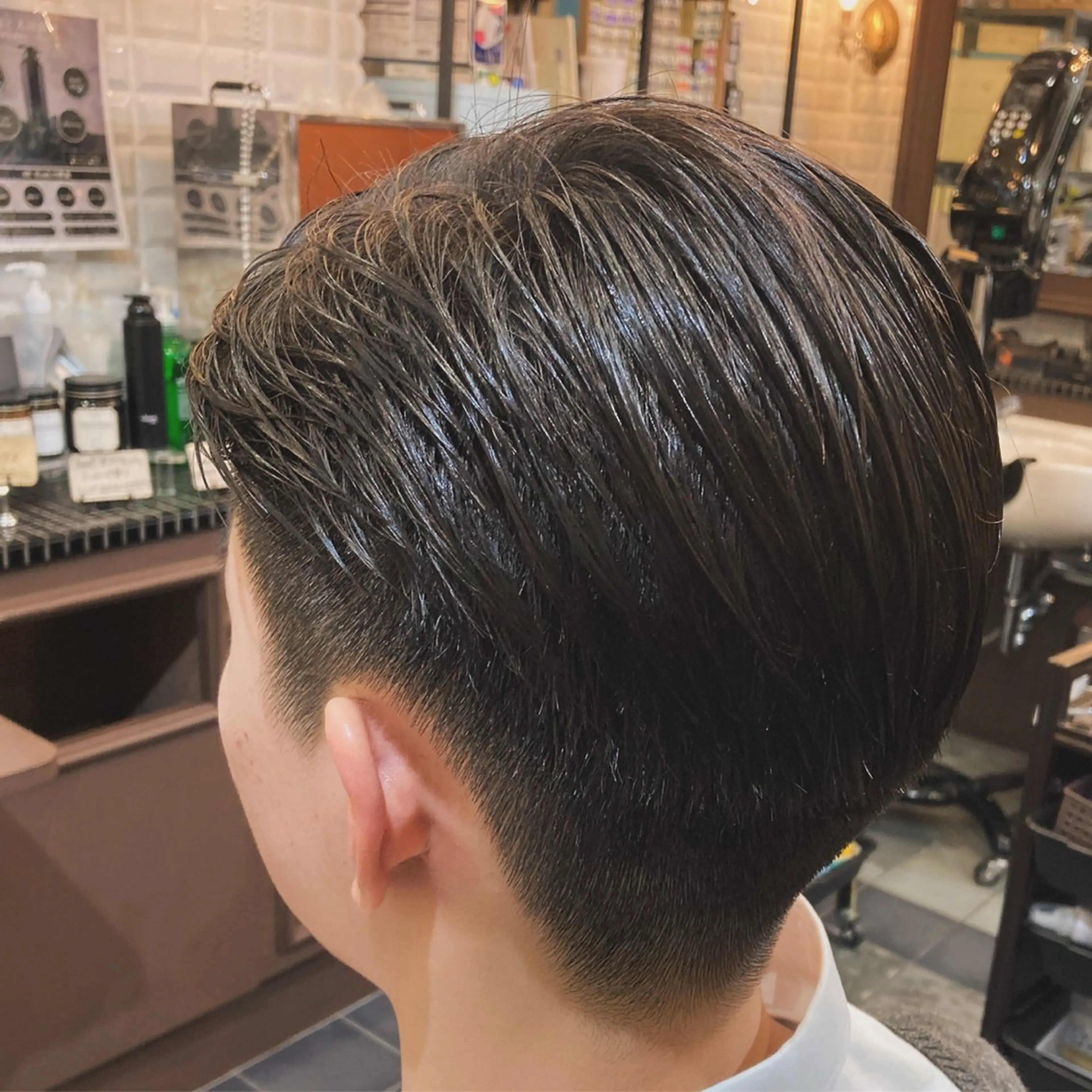 ショート メンズ 七三 刈り上げ カット トリートメント ルピナス中田店長 山口大地のヘアスタイル