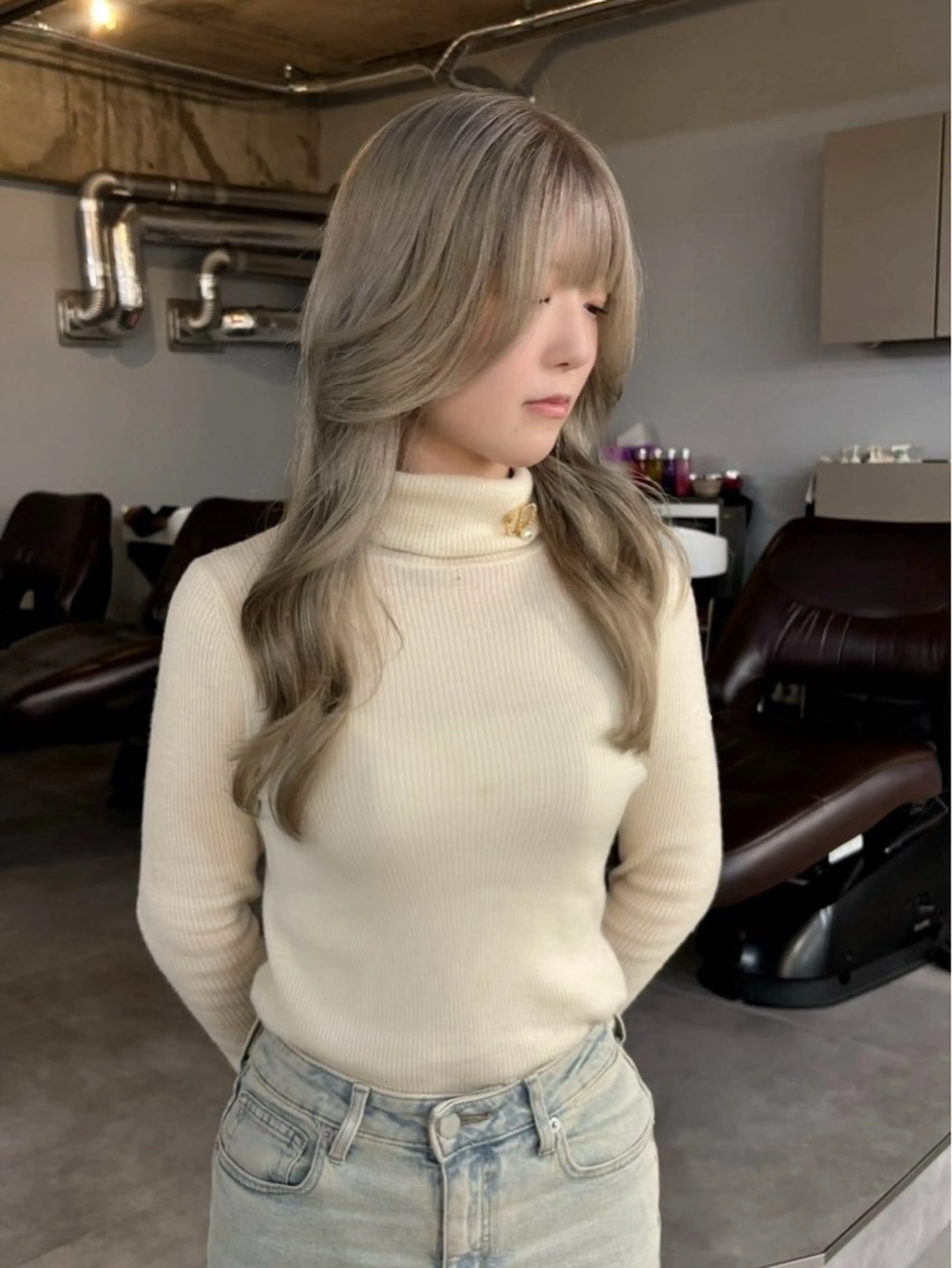 ロング カラー ヘアカラー トリートメント ミズタ マイのヘアスタイル