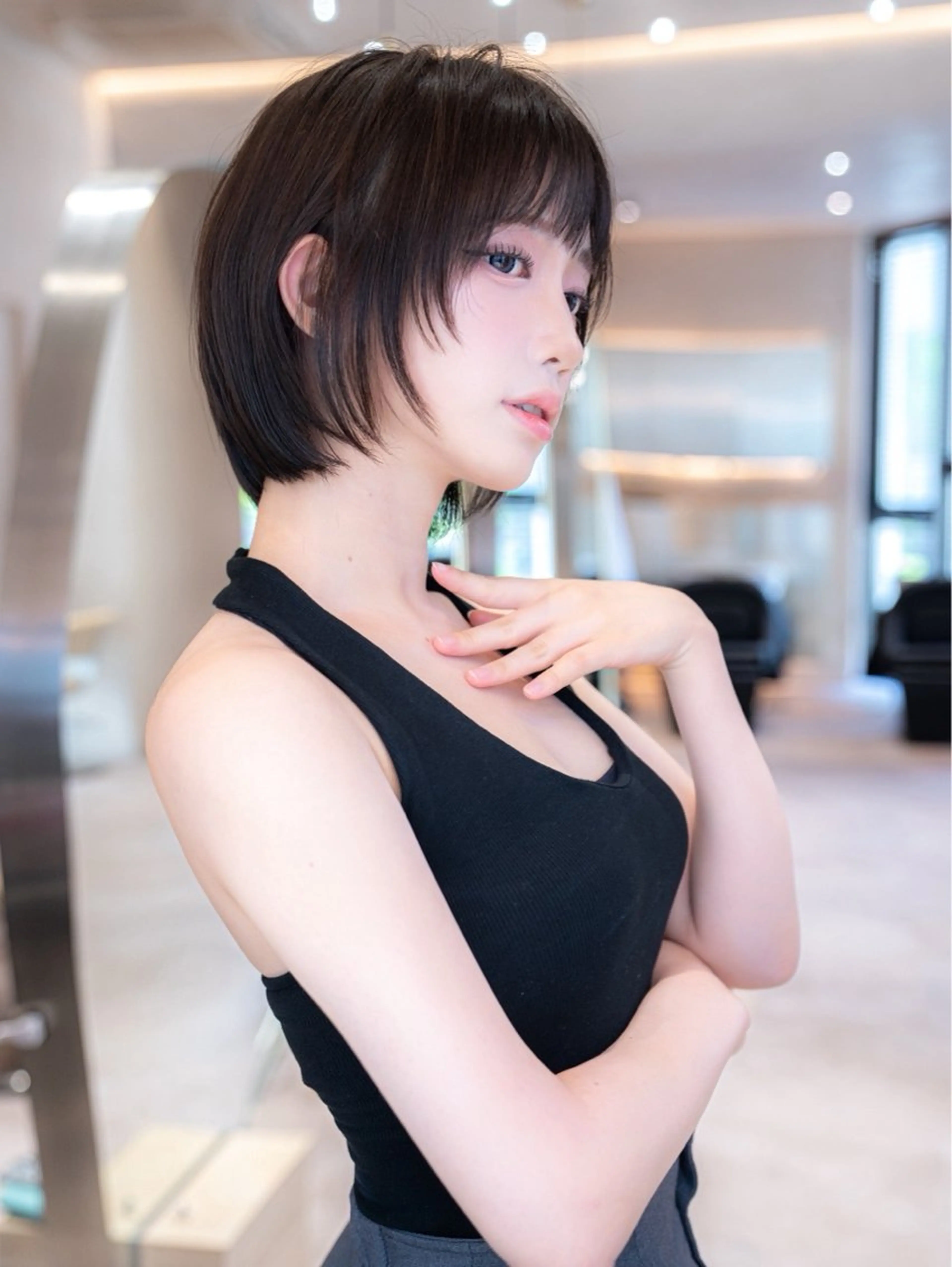 ミディアム カラー カット ヘアカラー トリートメント 渋谷/レイヤーボブ・ 韓国ボブ特化/楓のヘアスタイル