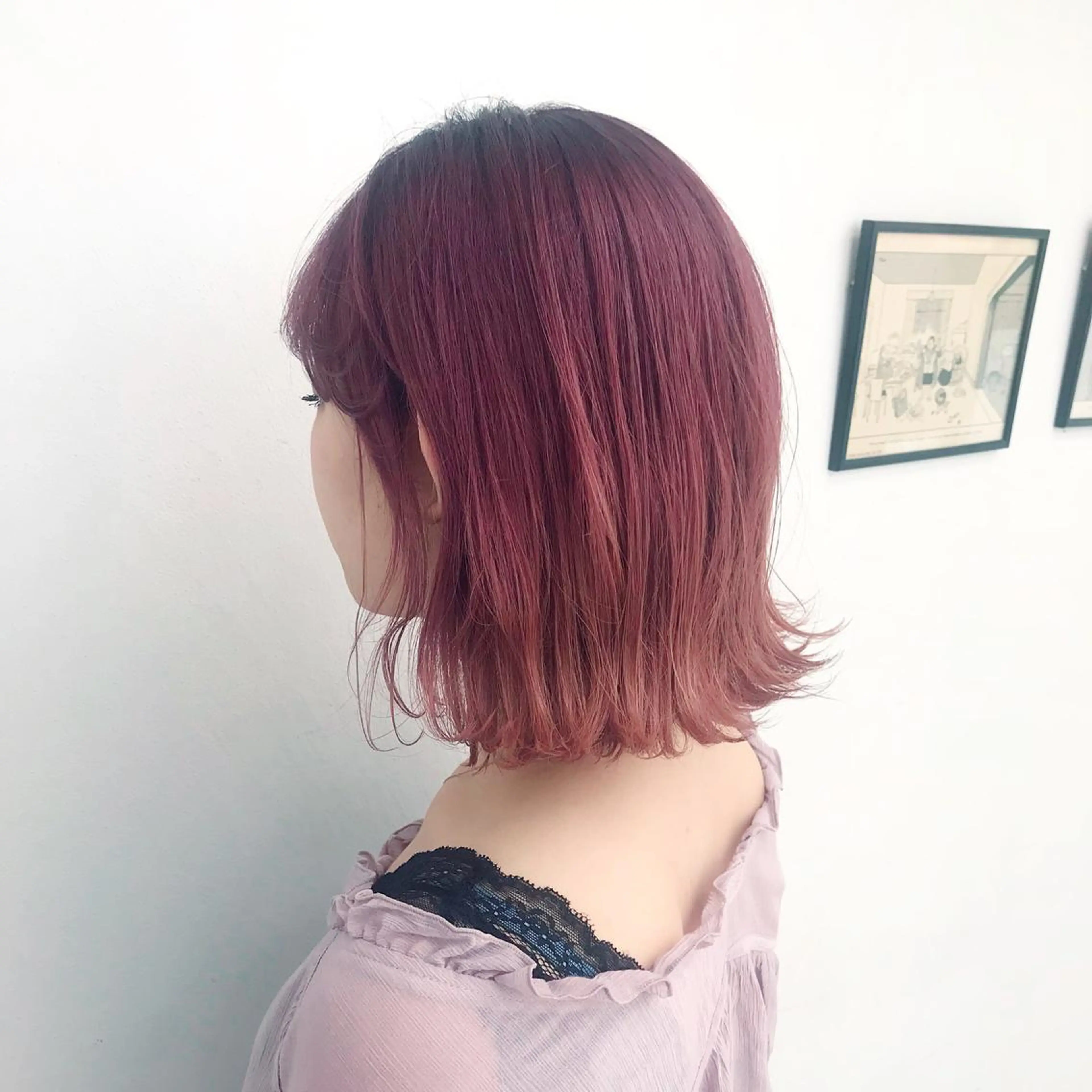 ショート カラー ピンクカラー SALOWIN 武蔵小杉所属・岩田菜央 《武蔵小杉》のヘアスタイル